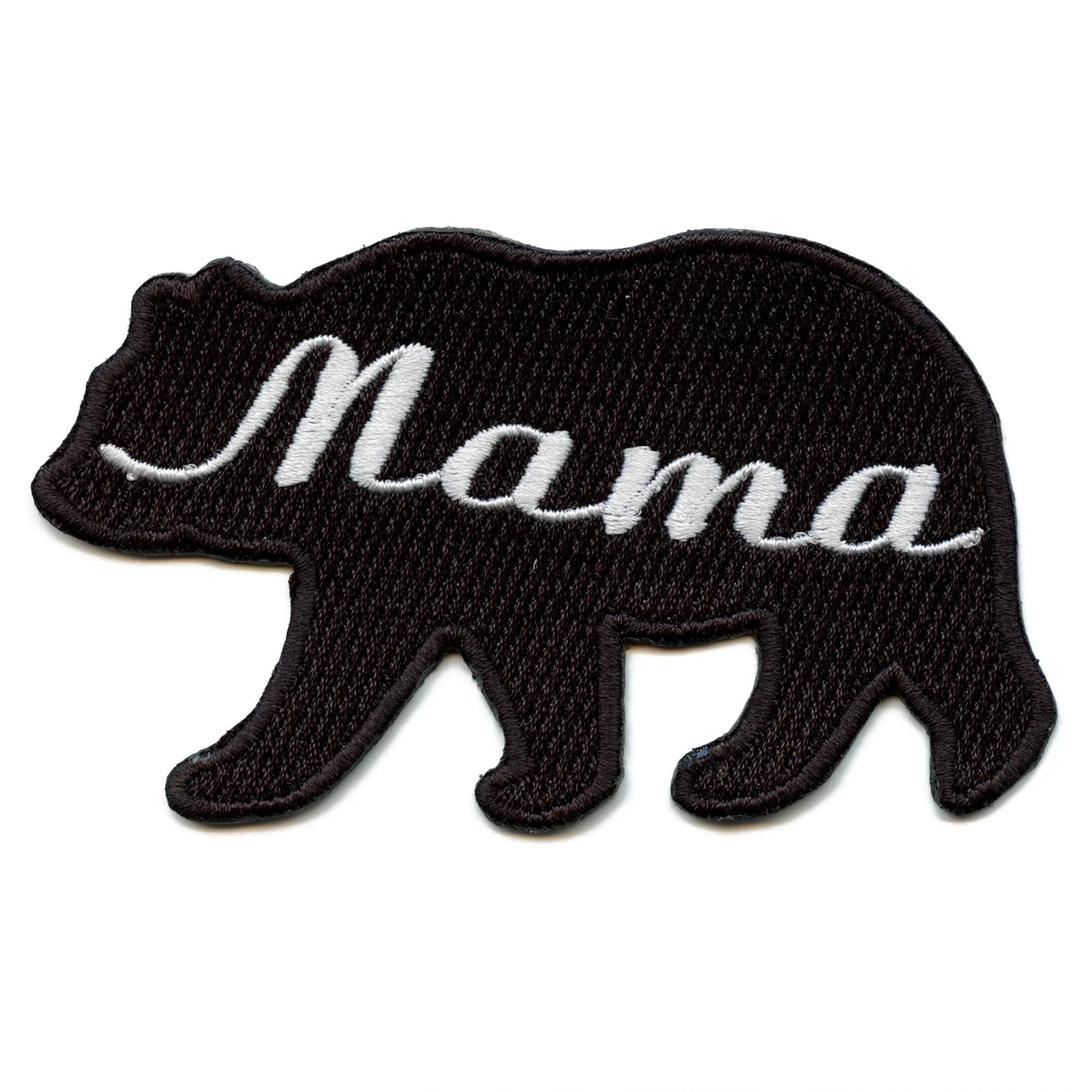 Mama Bear Patch Family Silhouette Embroidered Iron On