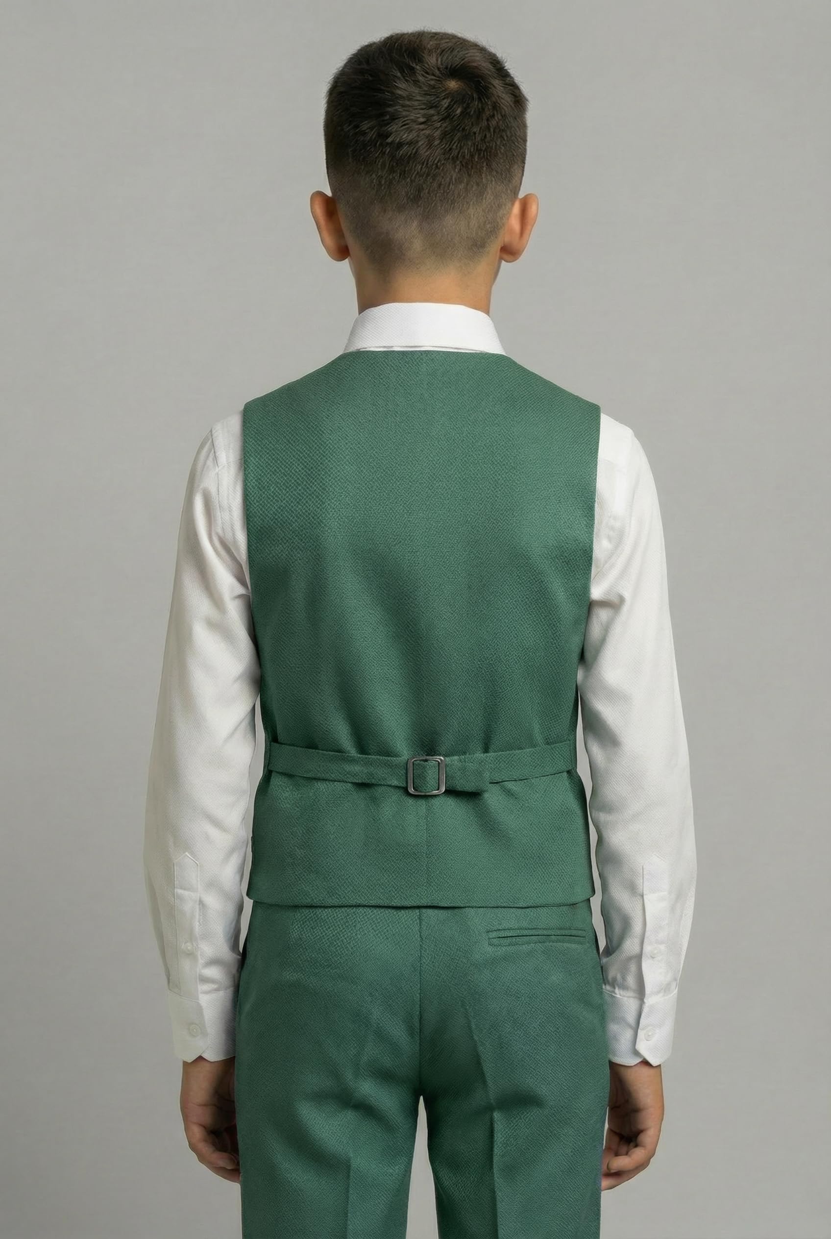 Conjunto de Traje de Chaleco Texturizado de 4 Piezas de Corte Entallado para niños, Atuendo Formal para Bodas, Fiestas y Ocasiones Especiales