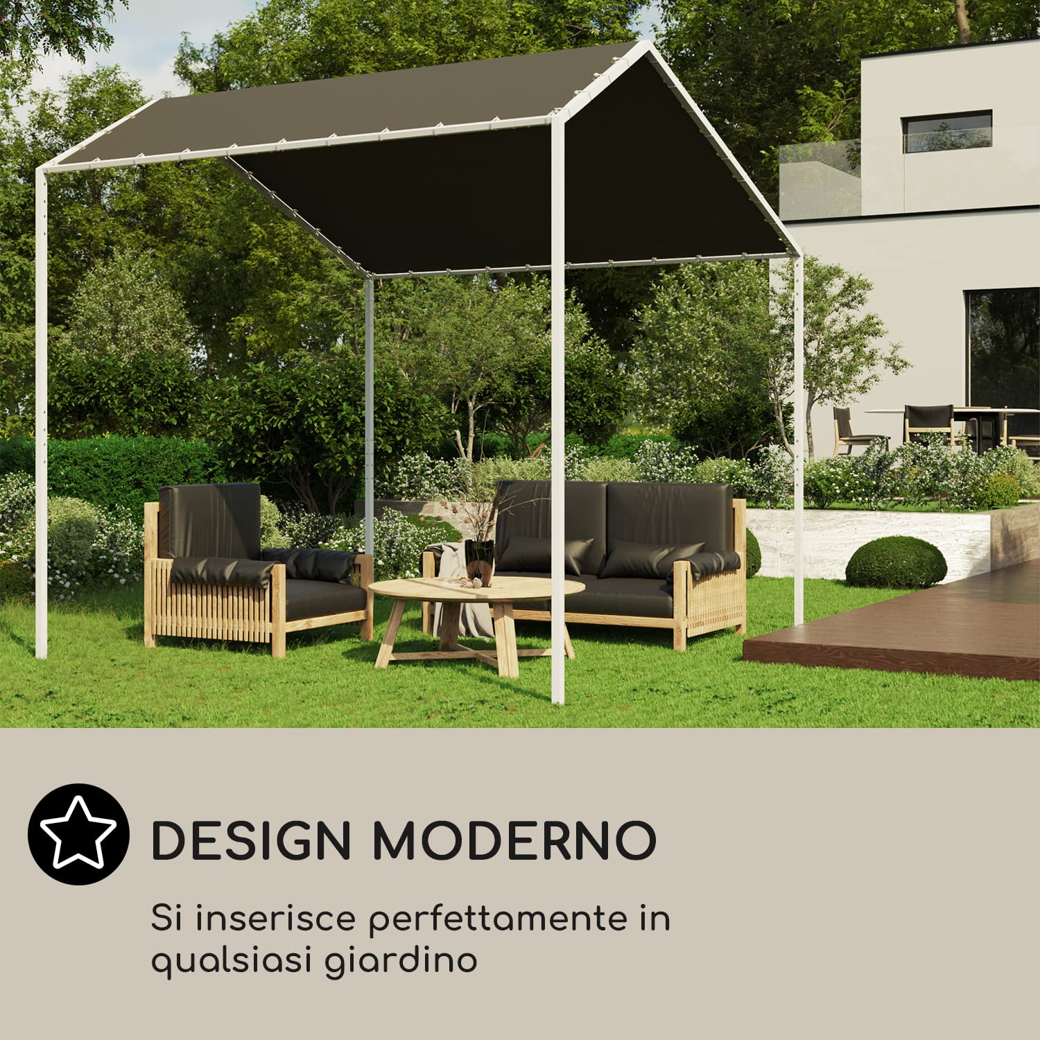 Blumfeldt Gazebo, Gazebo 3x3 con Struttura in Alluminio, da Giardino con Tettuccio Antivento e Idrorepellente, Esterno Resistente Protezione da Raggi UV 50+ per Eventi e BBQ- Grigio