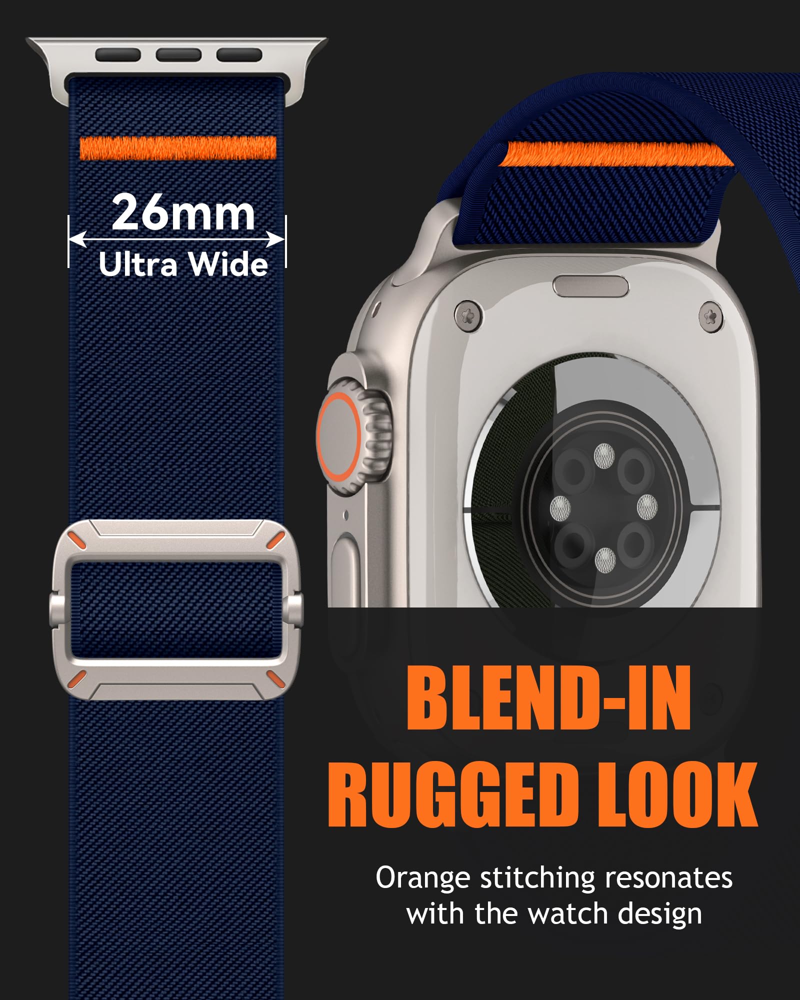 Higgs Nylon Cinturini Compatibile con Cinturino Apple Watch 44mm 45mm 42mm Ultra/Ultra 2 49mm Uomo Donna, Cinturino Regolabile Nylon Elastico Sport Cinturino per iWatch Series 9 SE/2 8 7 6 5 4 3 2 1