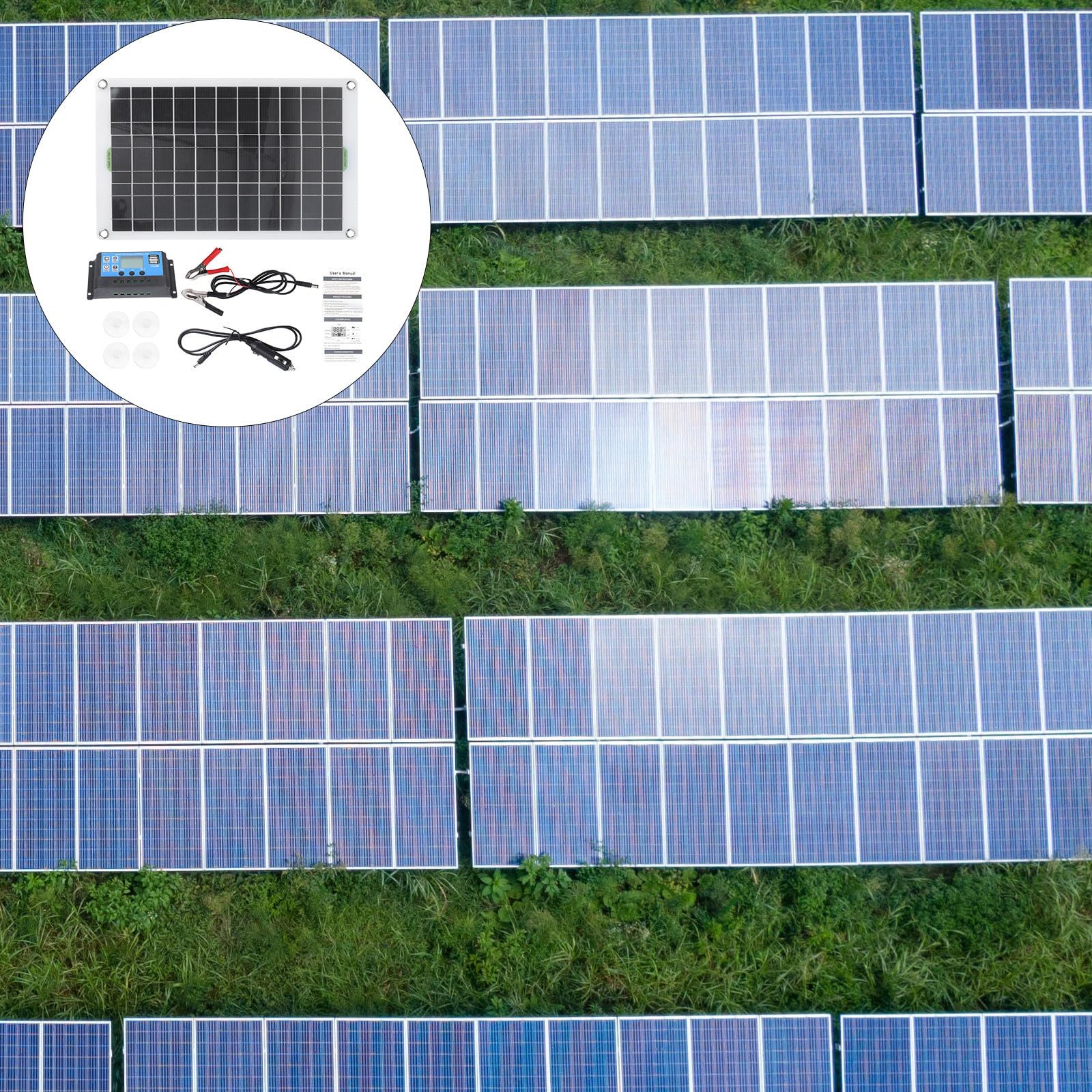 Pannello Solare 20w a 36 Celle in Polietilene per Ricarica | Veicoli e Aeromobili, per Escursioni e Viaggio, Leggero e Facile da Portare