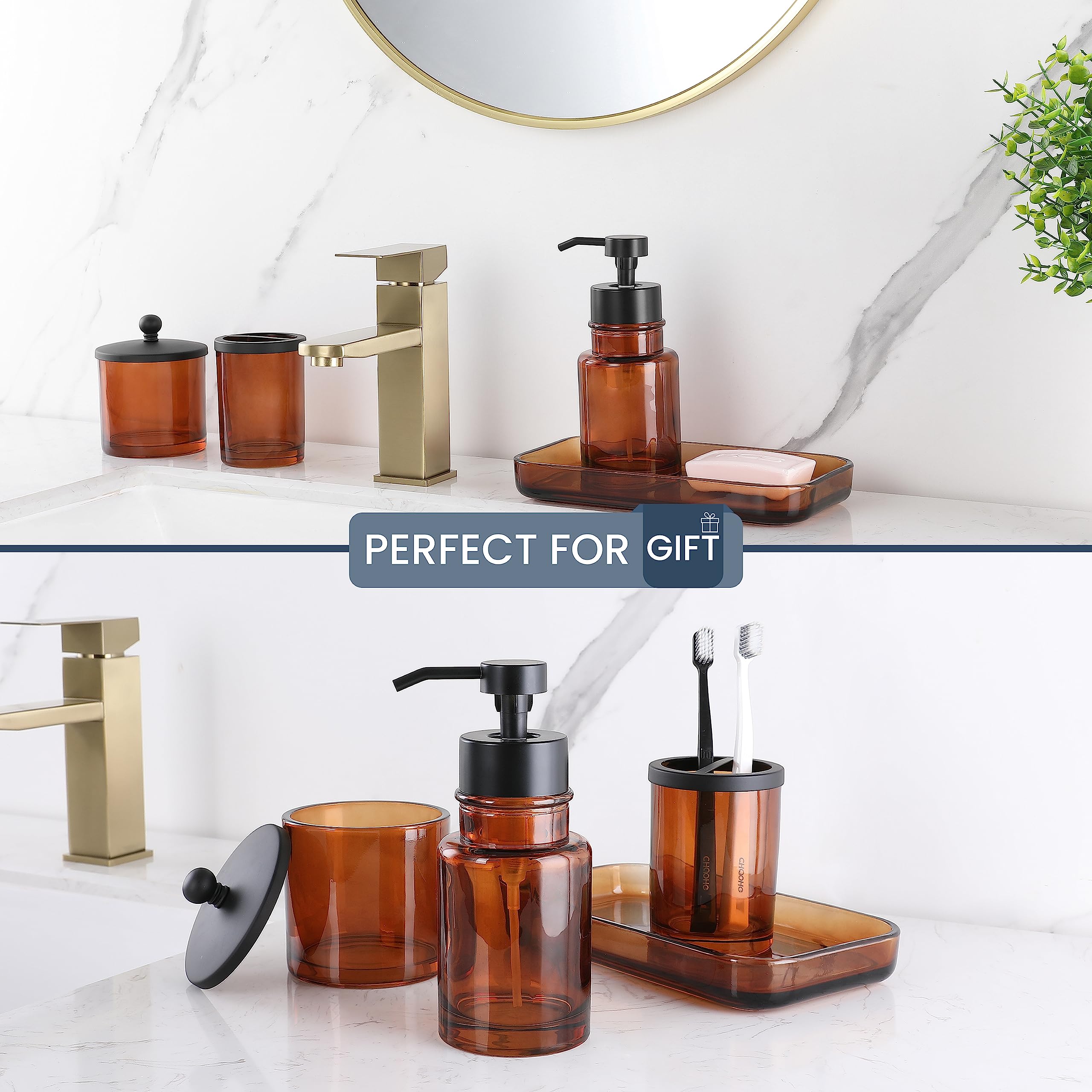 Amber Bathroom Storage Jars, Signature Collection