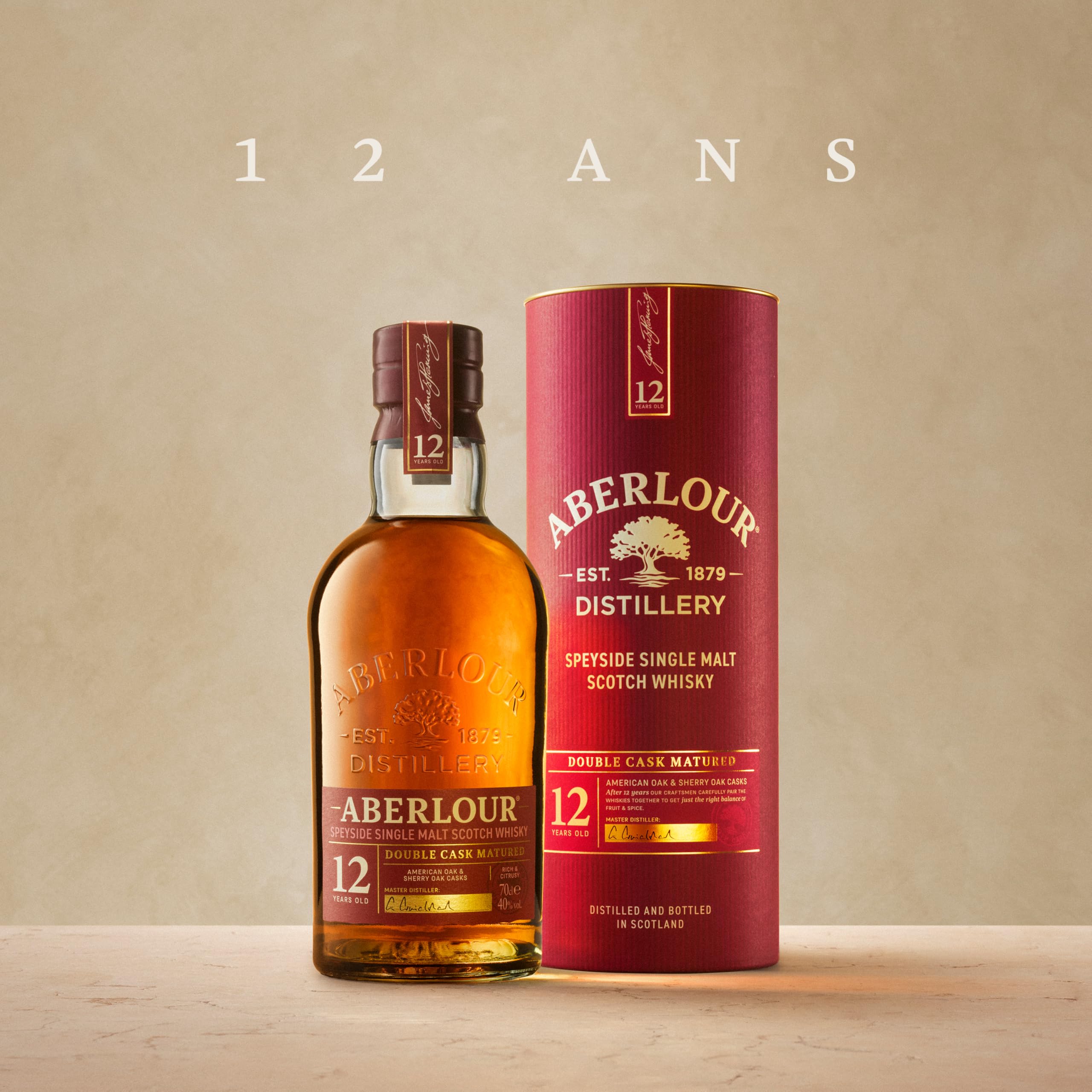 ABERLOUR 12 ans Double Cask Whisky Ecossais Single Malt avec étui - 40% 70cl