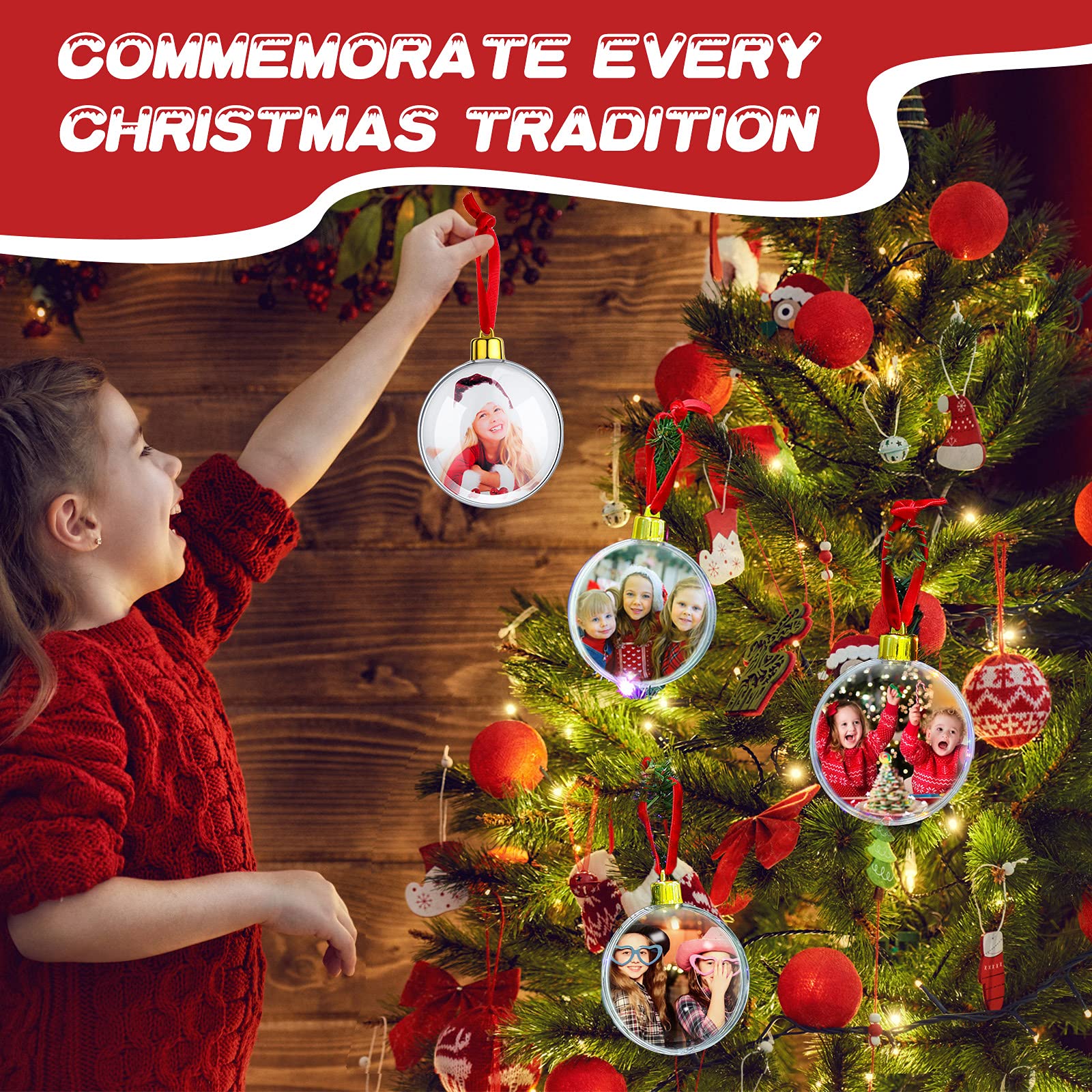 Custom Photo Ornament Ball Pieces Photo Ornament Ball Picture