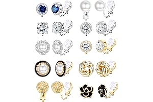 10 Pairs of Enchanting Clip-On Earrings for Women