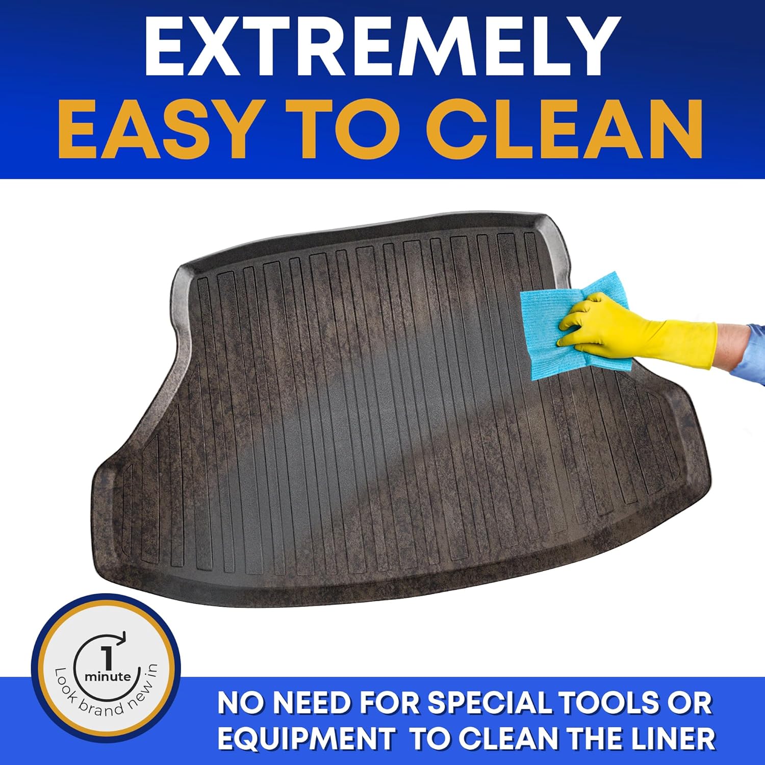 Premium Cargo Liner for Honda Civic 2012-2015 - 100% Protection - Custom Fit Car Trunk Mat - Easy-to-Wash & All-Season Black Cargo Mat - 3D Shaped Laser Measured Trunk Liners for Honda Civic.