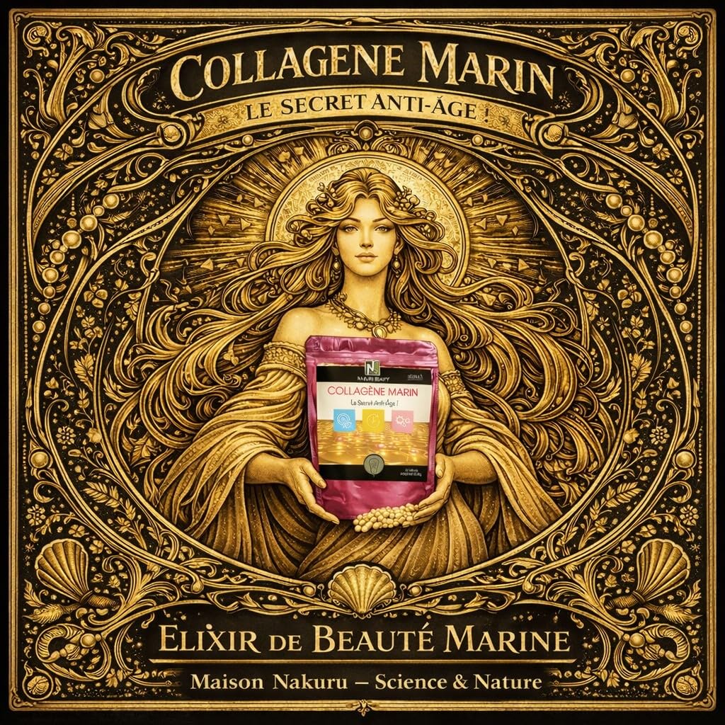 NAKURU | Collagène Marin | Gamme Beauty | Fabriqué en France | "Le Secret Anti-Âge !" | (500 Gélules de 460mg / Poids Net: 230g)