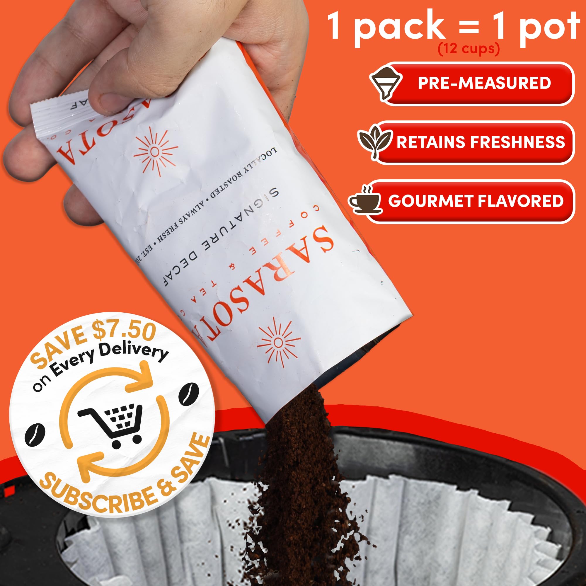 Amazon.com : Coffee Packets – Dark Roast Decaf Ground Packs, Low