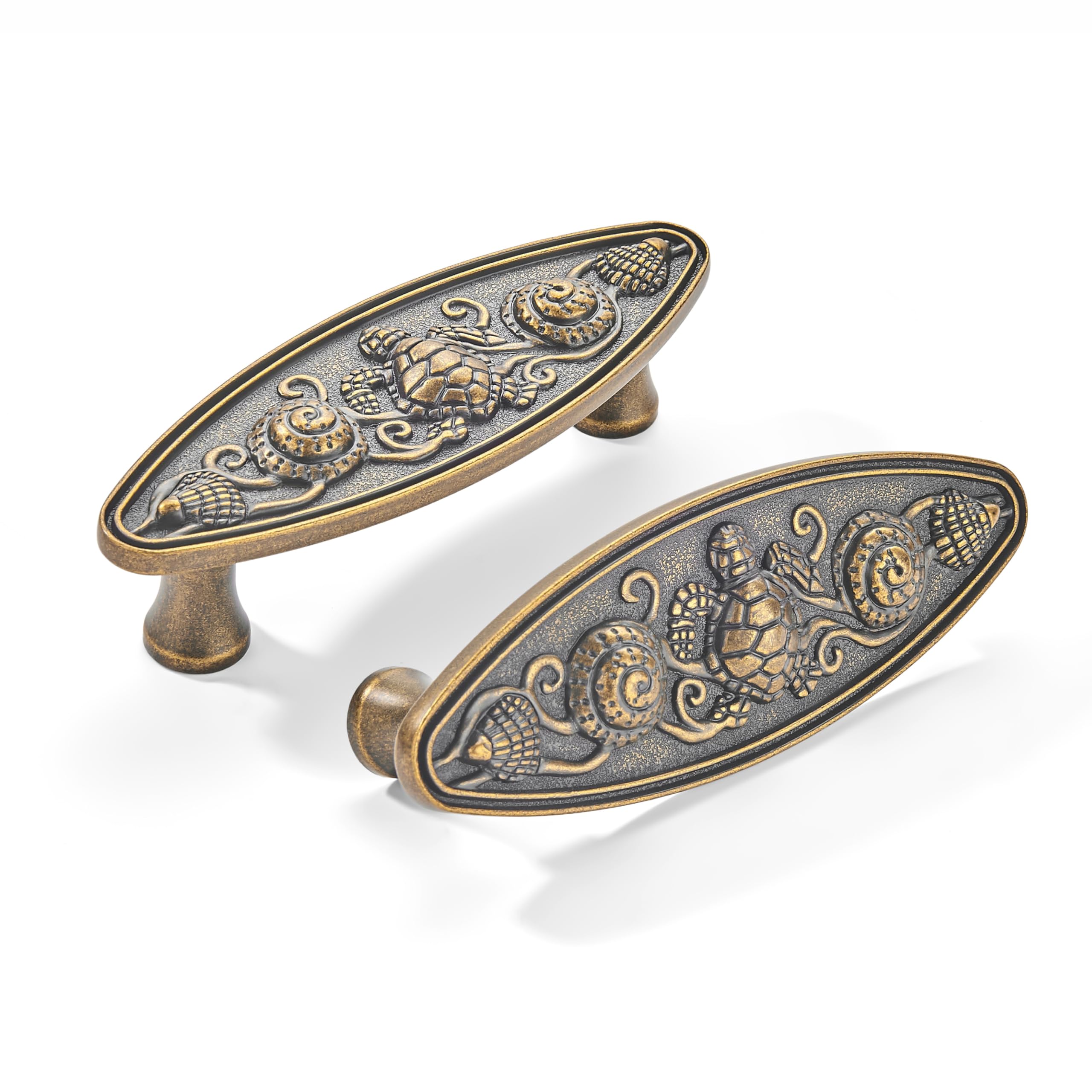 antique brass 3 in (76mm) CTC cabinet pulls product photo