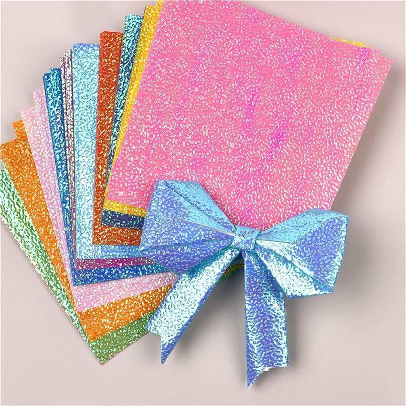100 piezas de papel origami perlado una sola cara con purpurina, hecho a mano, miles grullas plegables for niños, manualidades scrapbooking Para Decoración Y Origami(10x10cm)