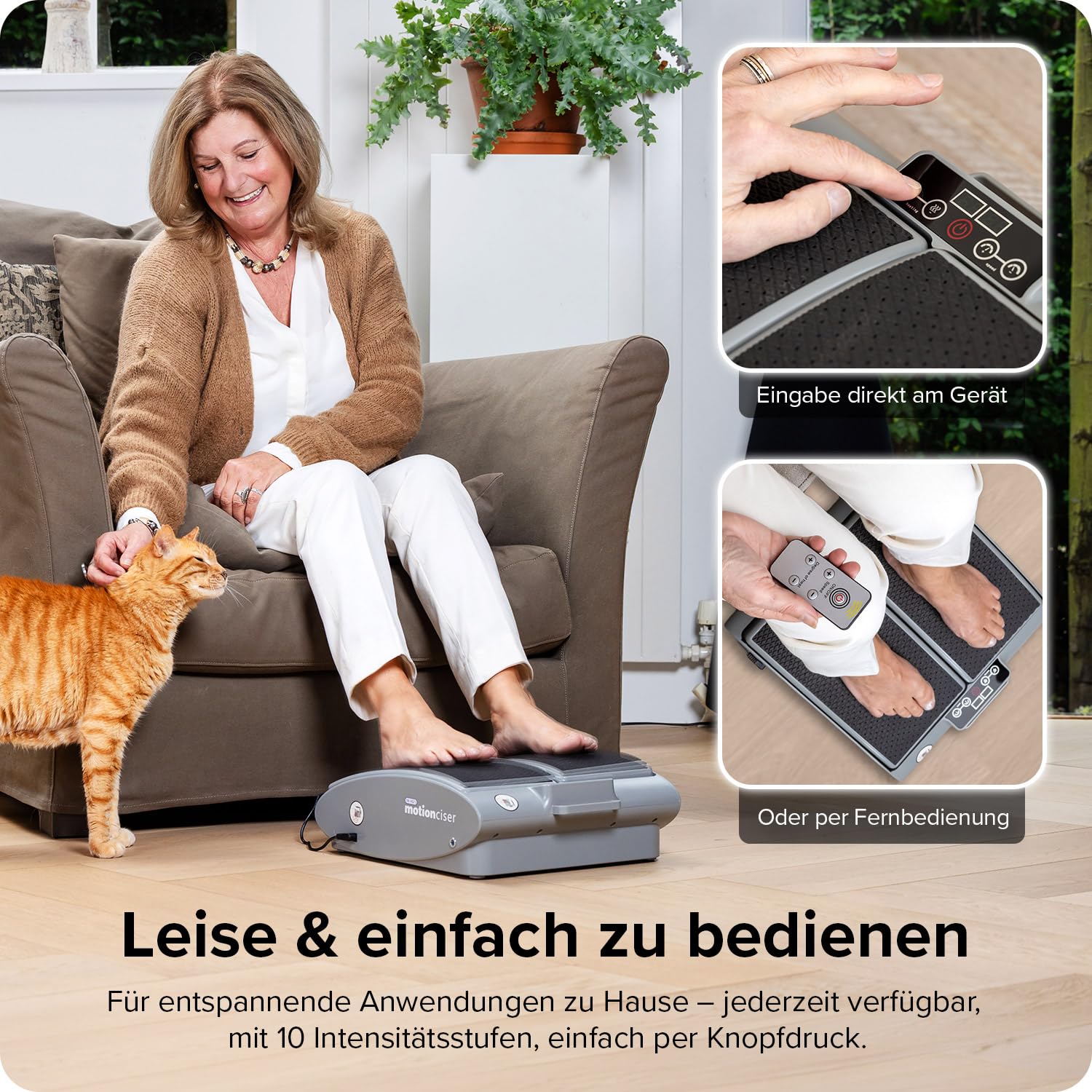DR. HO’S MotionCiser® Fit | Elektrisches Fußmassagegerät mit Gehsimulation | Bein-, Waden- & Fußmassage | 10 Vibrationsstufen | Infrarot-Wärme 30–50 °C | Fussmassagegerät inkl. Trainingsbändern