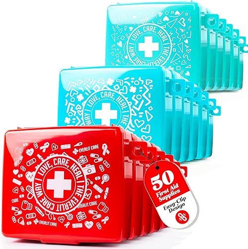 Miniatura 8 de EVERLIT Kit de Primeros Auxilios Mini Pocket-Aid | Estuches Compactos y Portátiles de Carcasa Rígida con 50 Artículos | Cortes, Raspaduras,