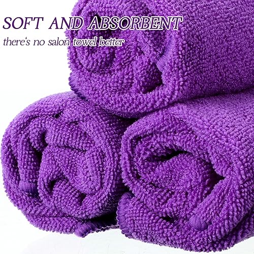 Miniatura 3 de 36 paquetes de toallas de microfibra absorbentes a prueba de blanqueador, resistentes a la decoloración, toallas de mano para gimnasio, baño, spa,