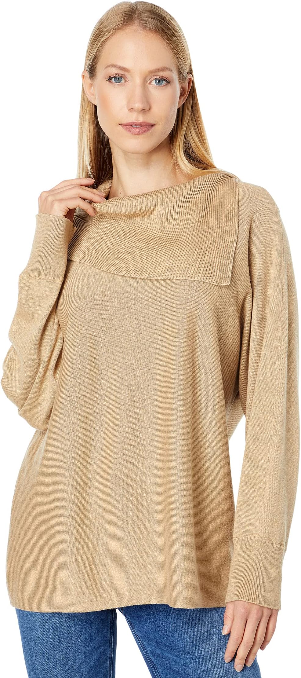 fold neck sweater