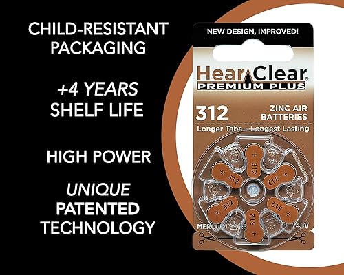 Miniatura 2 de HearClear Pilas para audífonos 312, PR41, etiqueta marrón (120 pilas)