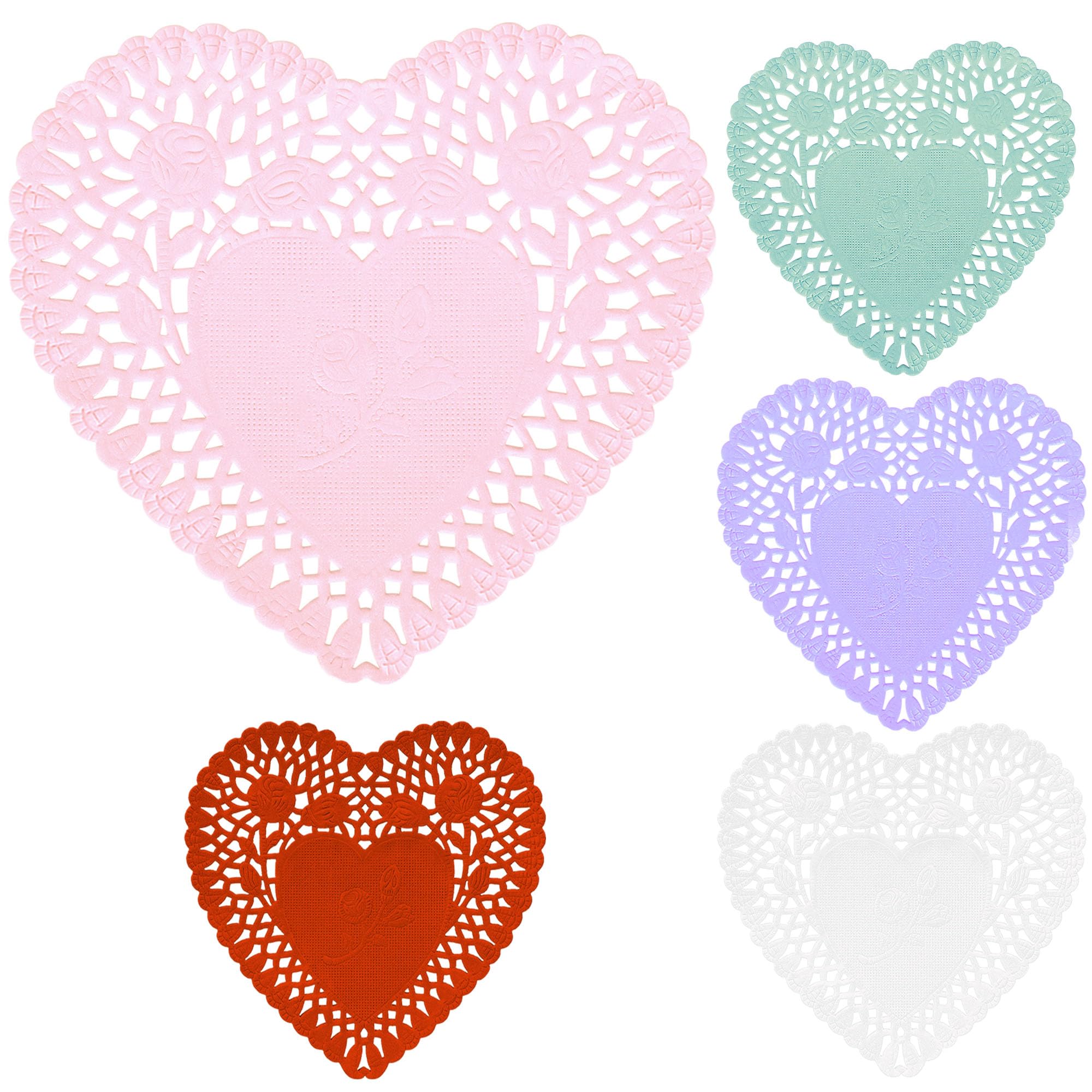 Heart Shaped Paper Doilies - 10inch Heart Doilies Lace Paper,100Pcs Paper Doilies for Crafts Decorations