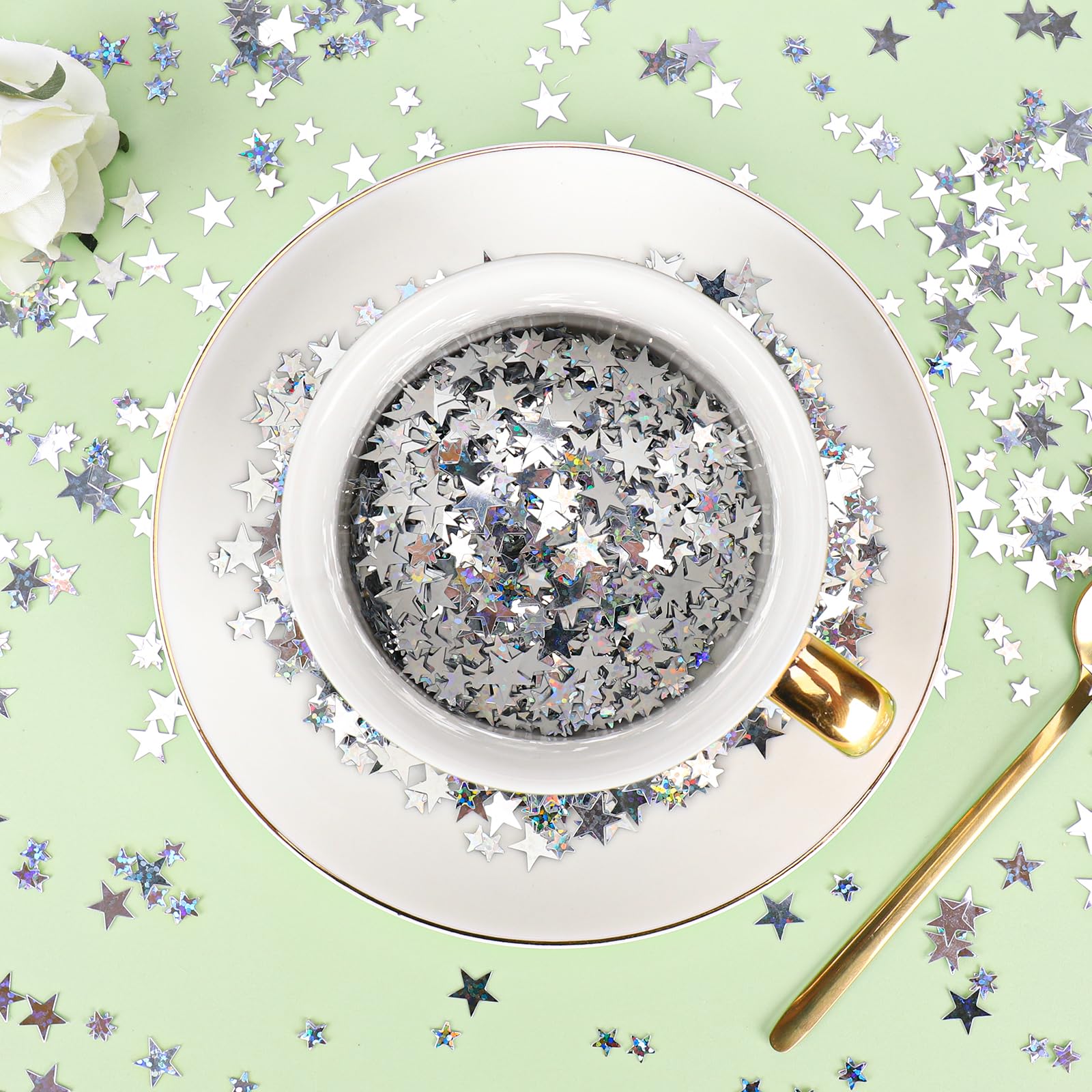 Zilver Ster Confetti - Feestelijke Tafeldecoratie | Zorg voor Party!!! - Zorg voor Party online