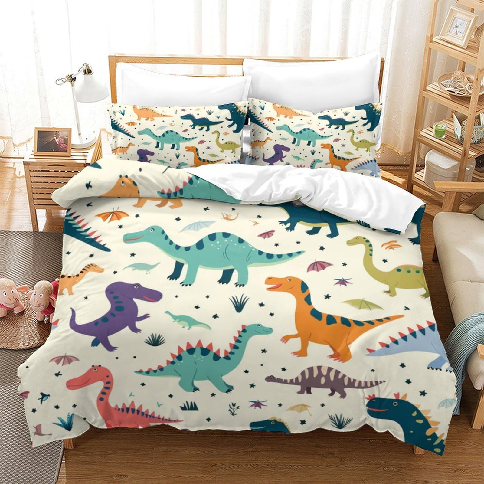 Ensemble de literie dinosaure 3D King pour transformer la chambre des passionnés