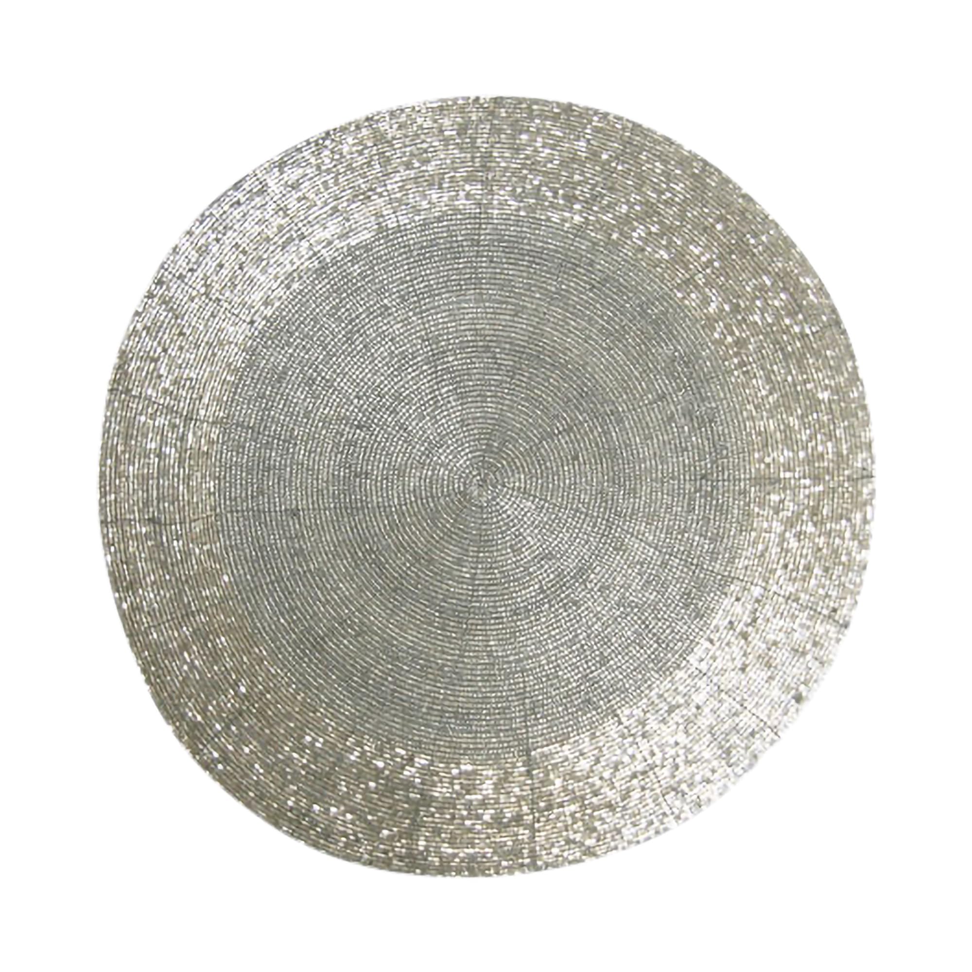 IHI EST. 1986India Handicrafts Stainless Steel Set Of 4 Silver Beaded Border Chargers 12742