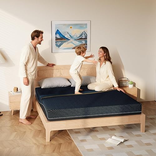 Miniatura 19 de Crystli Colchón Queen de 10 pulgadas, colchón de espuma viscoelástica de gel tamaño Queen, con infusión de carbón activado, colchón de cama de