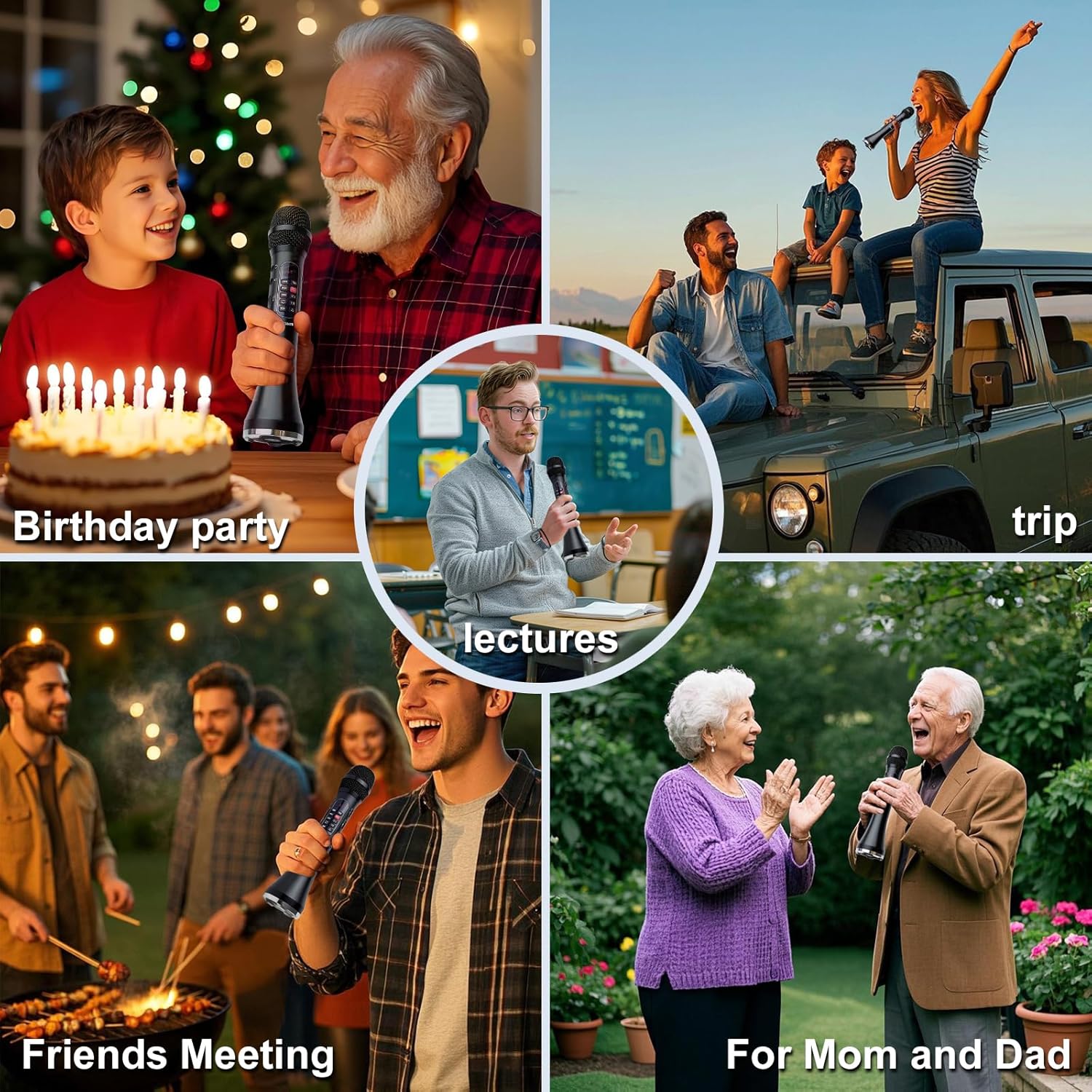 Karaoke Microphone Wireless Bluetooth,Handheld Voice Amplifier,Portable Mic with Speaker 30W High Power DSP Chip Smart Noise Reduction for Car/Indoor/Outdoor Speaking Teaching Singing - Image 6