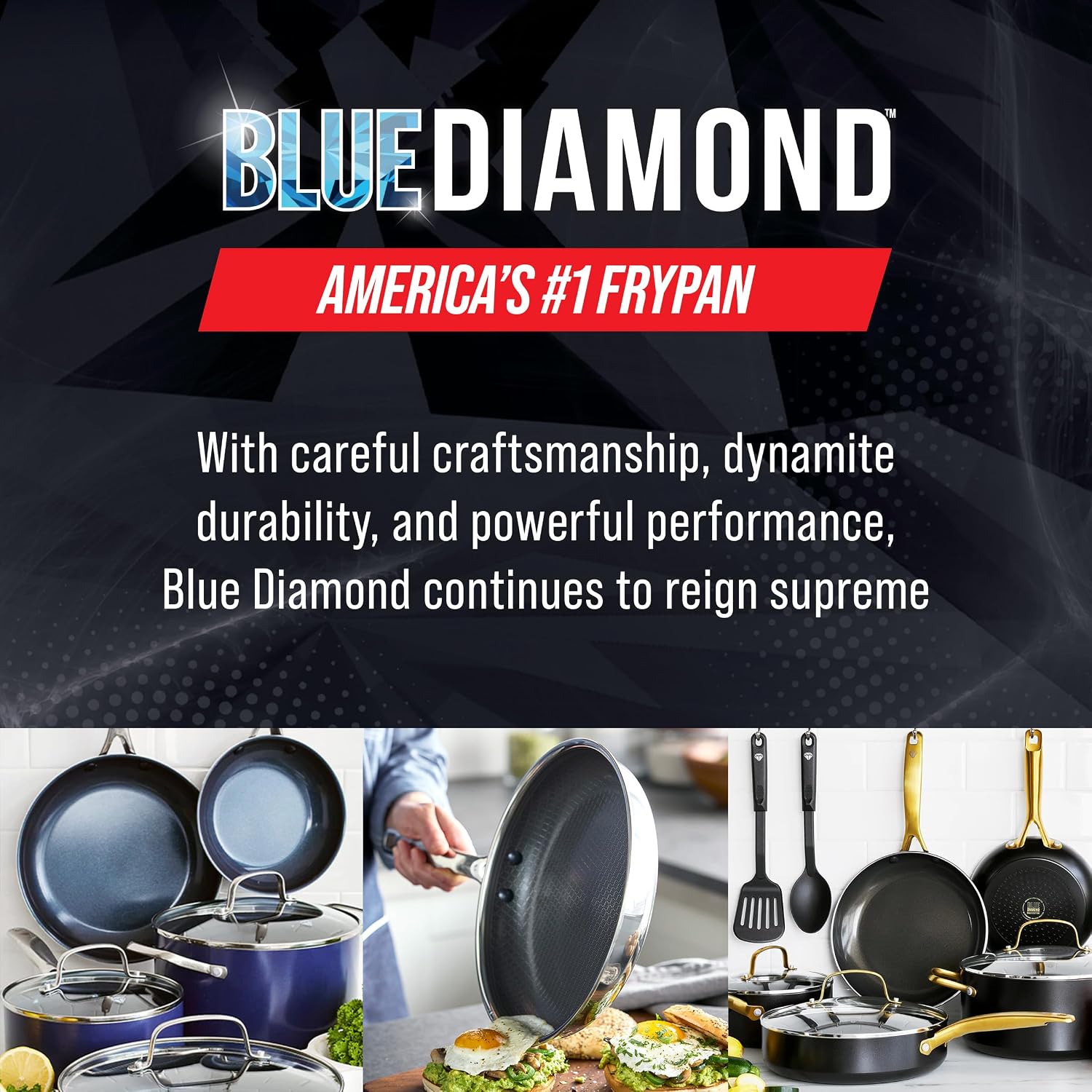 Blue Diamond Pro Steel 1.57QT Tri-Ply Stainless Steel Sauce Pan with Lid