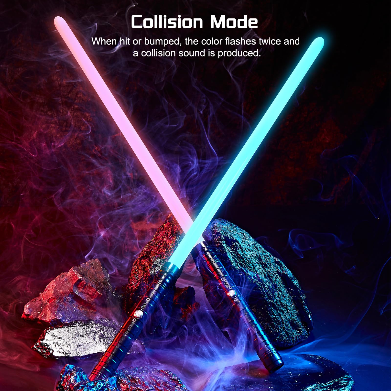 Yumuwind Light Sabers Adult, 2 Pack RGB 15 Colors 3 Modle Voices Lightsaber - Image 2