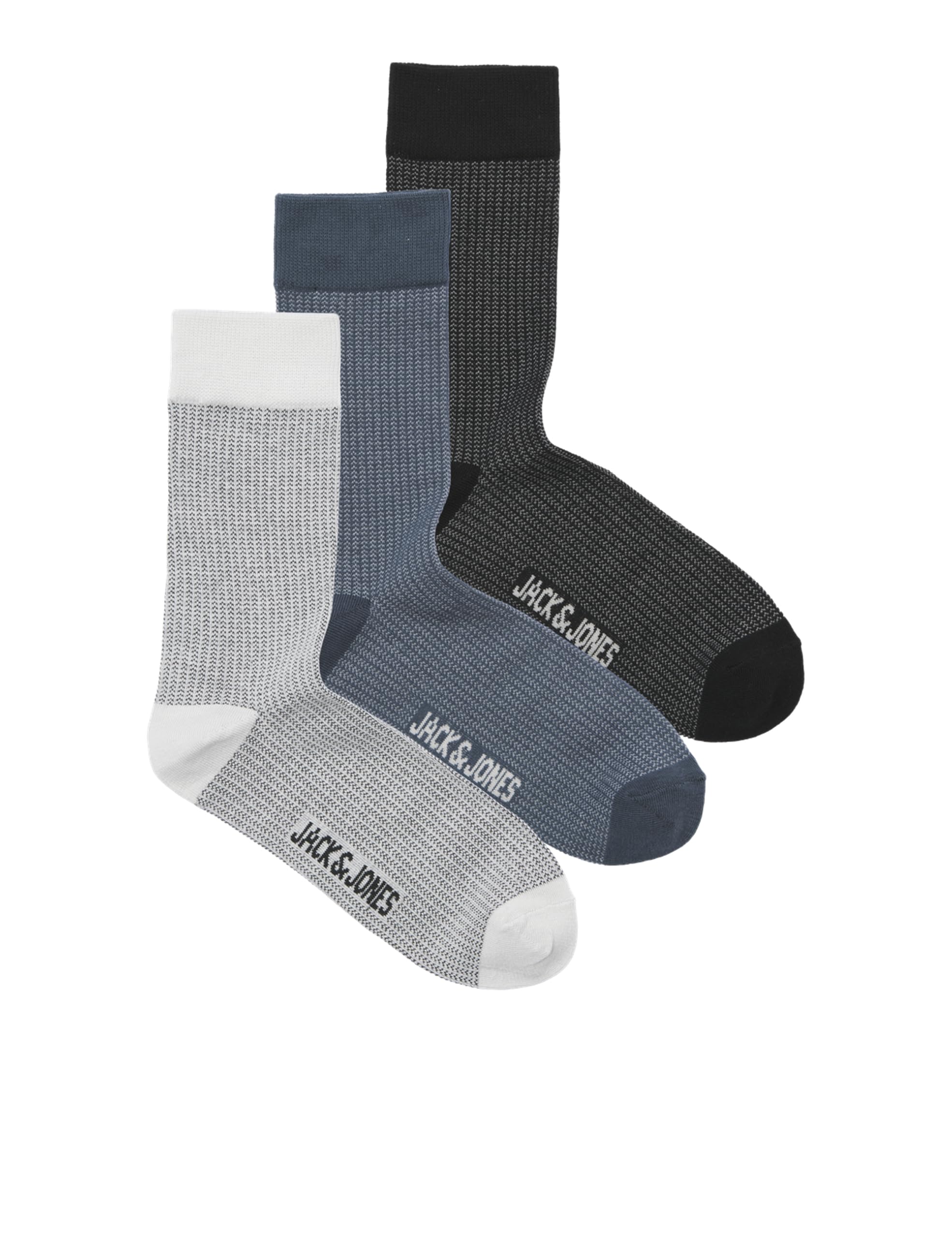 JACK & JONES Jacbryan Bird Eye Socks 3 Pack Sn, black, One Size