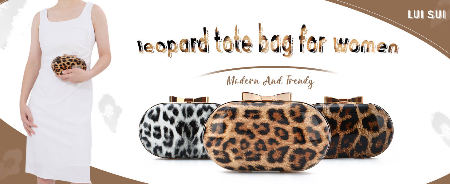 Bolso pequeño de noche con estampado de leopardo para mujer miniatura 7
