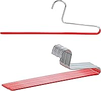 Vista 1 de Mawa by Reston Lloyd Trouser Series - Percha antideslizante con barra individual para pantalones, estilo KH1, juego de 10, color rojo