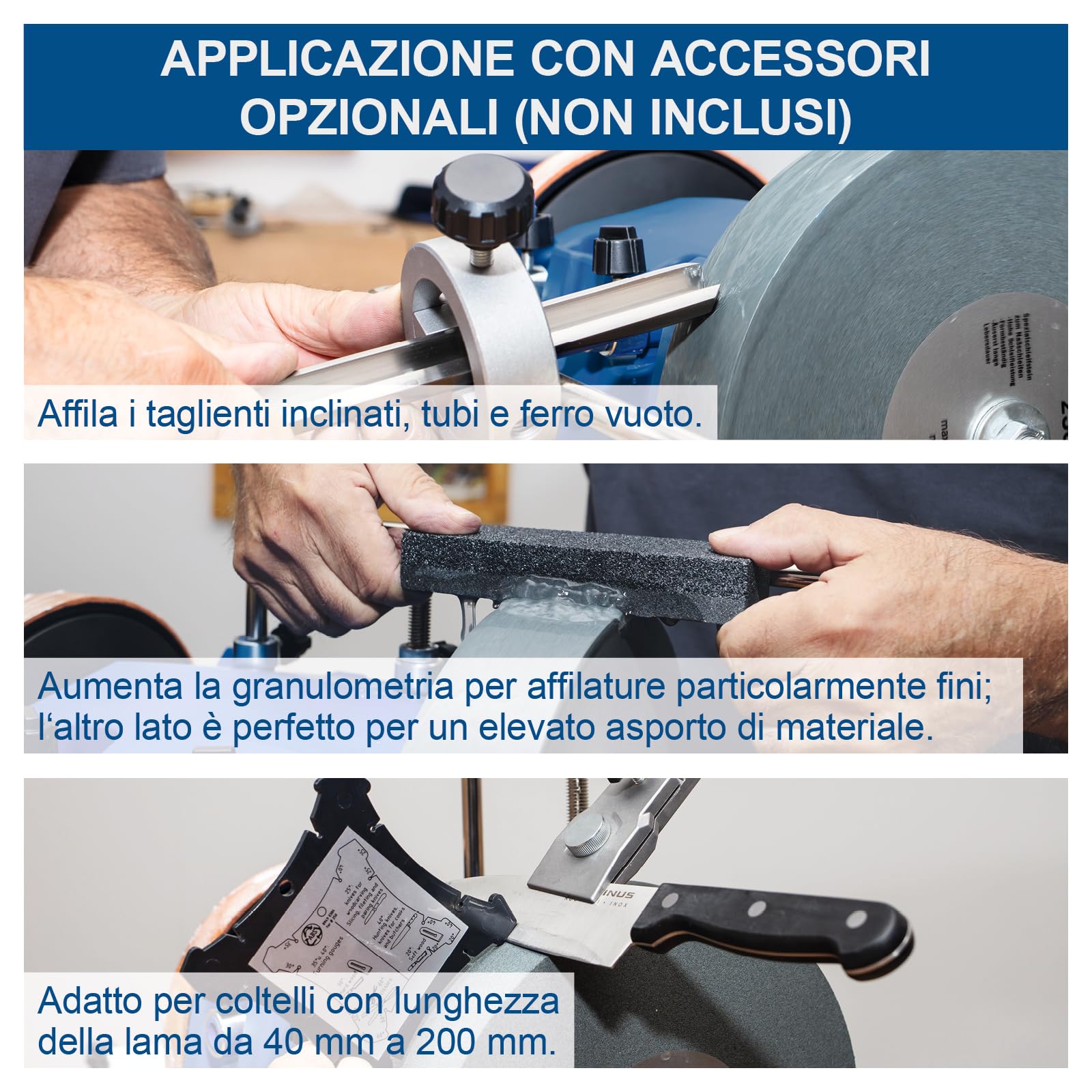 Scheppach sistema di affilatura ad acqua Tiger 7000s (Mola ad acqua con motore a induzione da 200 W, mola in corindone pregiato 250 × 50 mm grana 220 | incl. dispositivo universale)