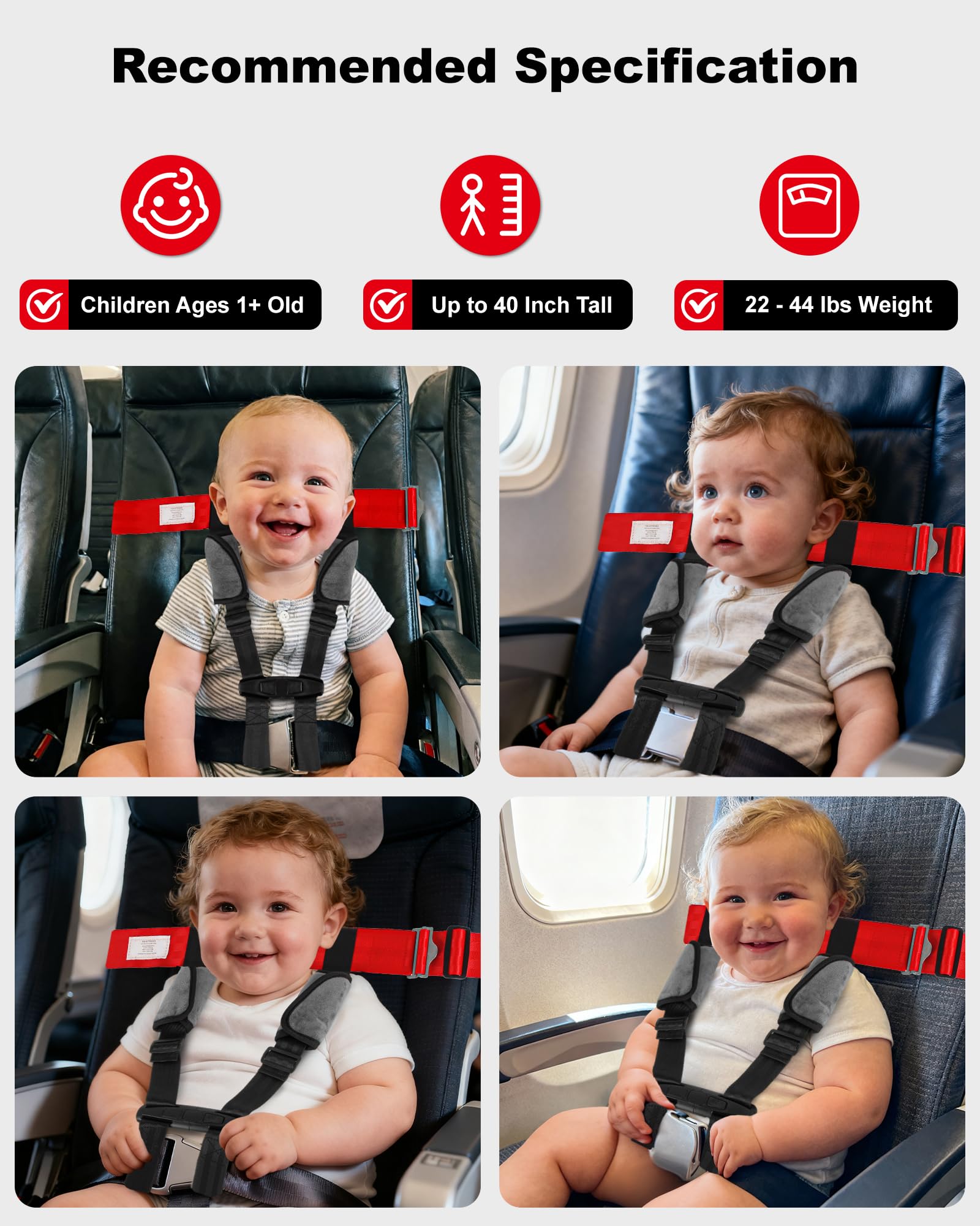 Arnés de seguridad para aviones infantiles, accesorios de viaje para niños y bebés