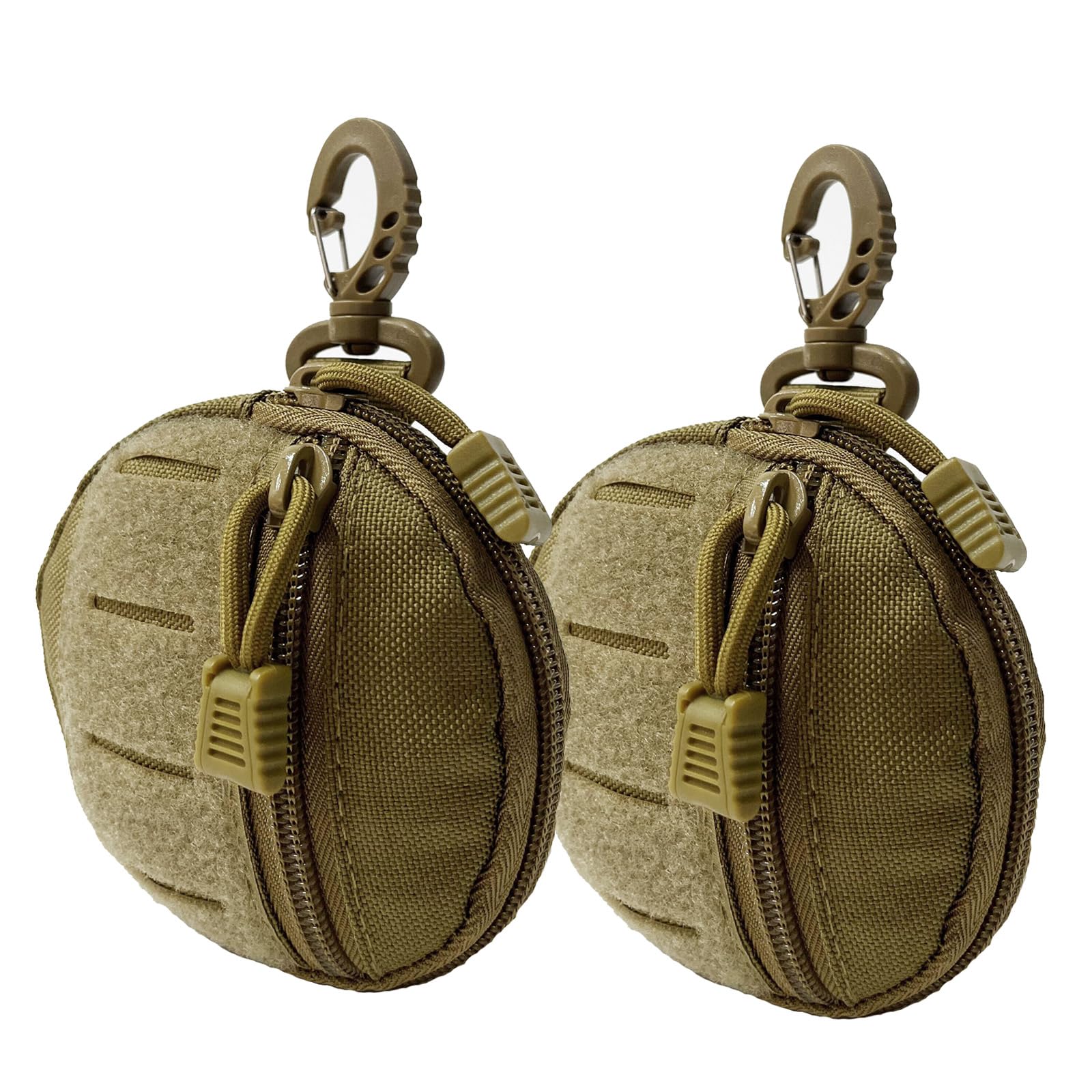 1000D Laser Cut Molle Pouch EDC Pouch Tactical Round Zipper Bag Case Coin Pouches Coin Purse Keychain Little Change Wallet Wireless Headset Pack Gadget Bag