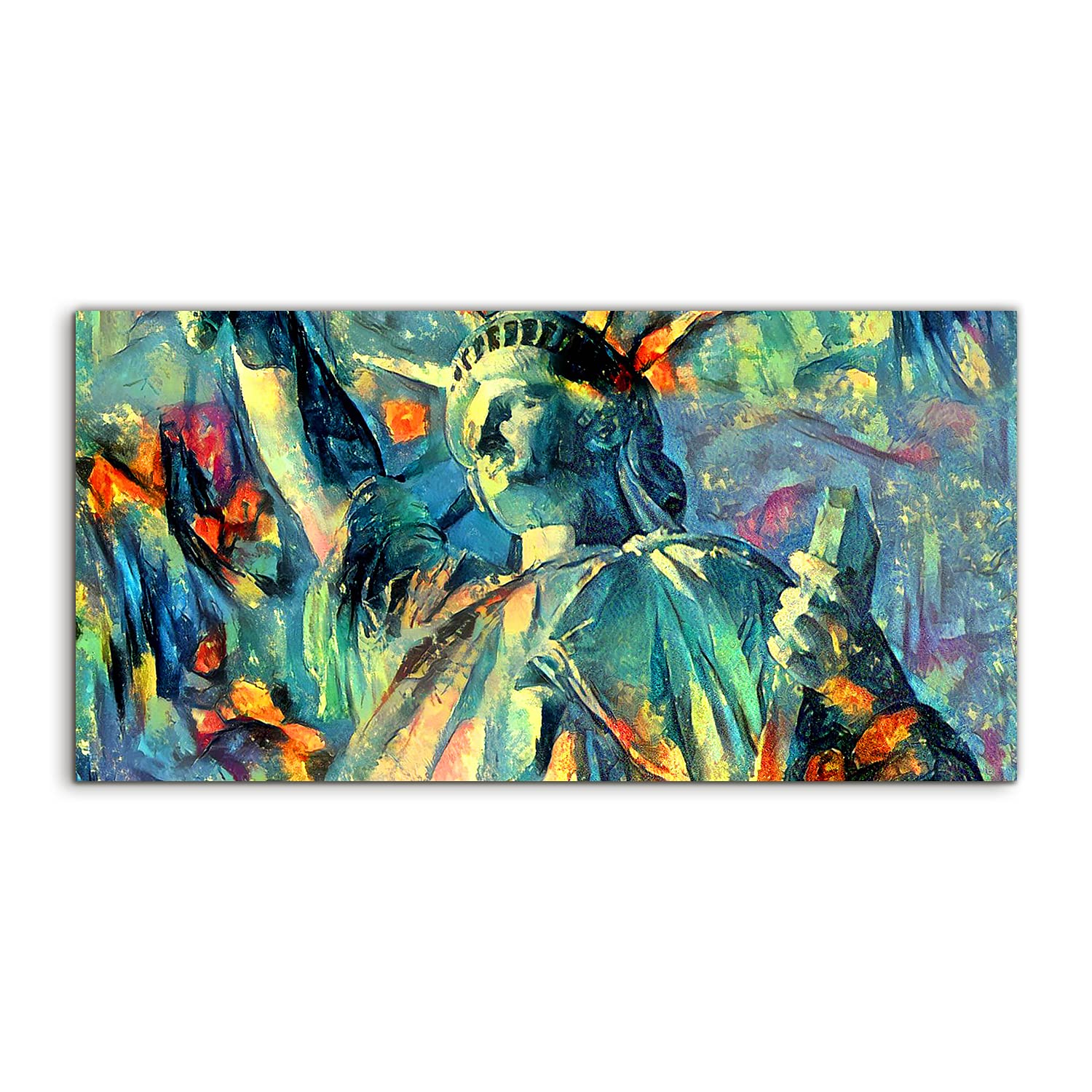 Coloray Pintura acrílica 100x50cm Arte Mural Sala De Estar Cuadro De Pared Vidrio Acrílico - Estatua de la Nueva York de la Libertad