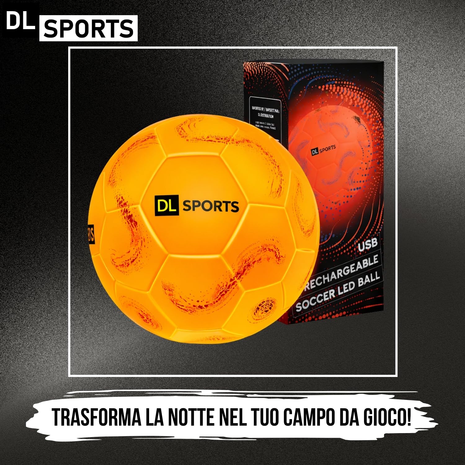 Pallone da calcio luminoso LED ricaricabile – Pallone da calcio per bambini all'aperto riflettente – si accende la notte in fluorescente – idea regalo calcio per bambini – gioco sicuro