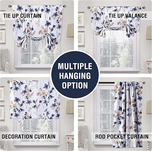 Miniatura 3 de H.VERSAILTEX - Cortinas opacas 100% para baño, estampado floral Cattleya, cortinas con ojales para tratamiento de ventana para cuarto de bebésala de