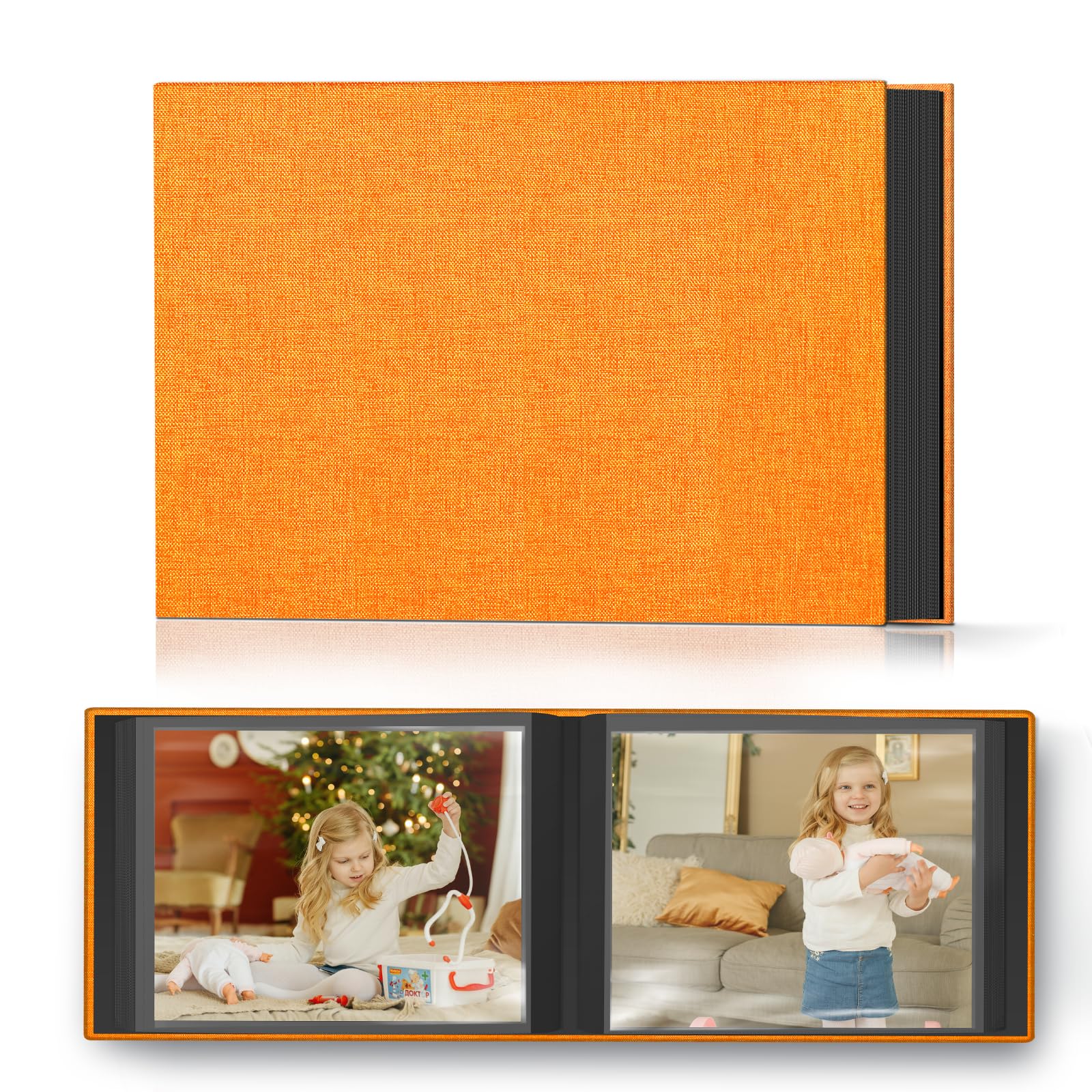 Popotop Photo Album 4x6 48 Pockets for Wedding Gifts,Linen Hardcover Picture Albums for Family Anniversary Baby Vacation Pictures โ image 1