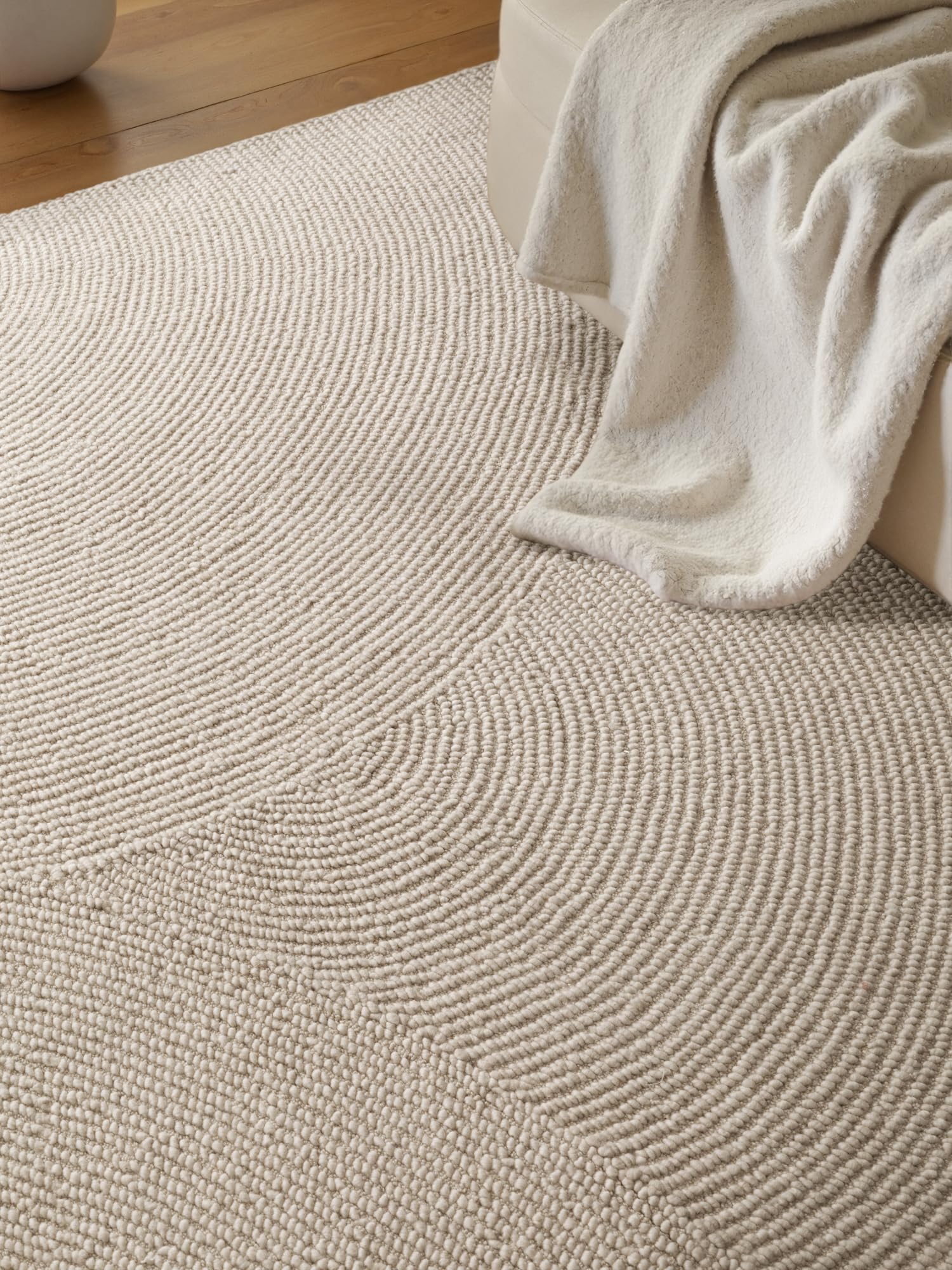Hanse Home Woltapijt Eleni - natuurlijk woonkamertapijt - met de hand getuft - Hygge Skandi, boho loper, wol voor woonkamer, slaapkamer, eetkamer, hal - natuurlijk wit, 80x200 cm