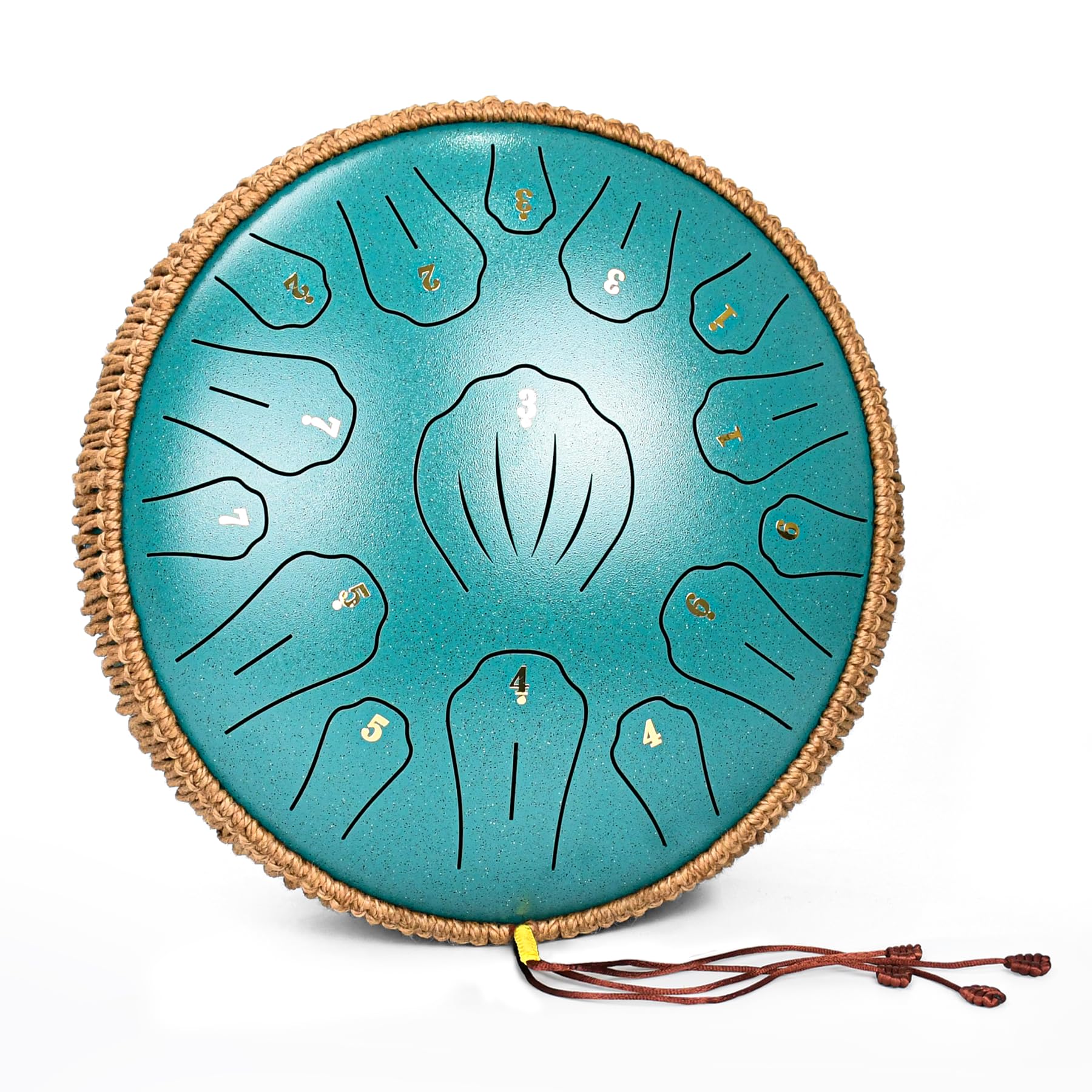 Steel Tongue Drum - 33 cm - Tambour à langue en acier à 15 tons - Instrument de musique à main pour adultes et enfants - Avec carnet de partitions, maillets et sac de transport - Do majeur - Vert