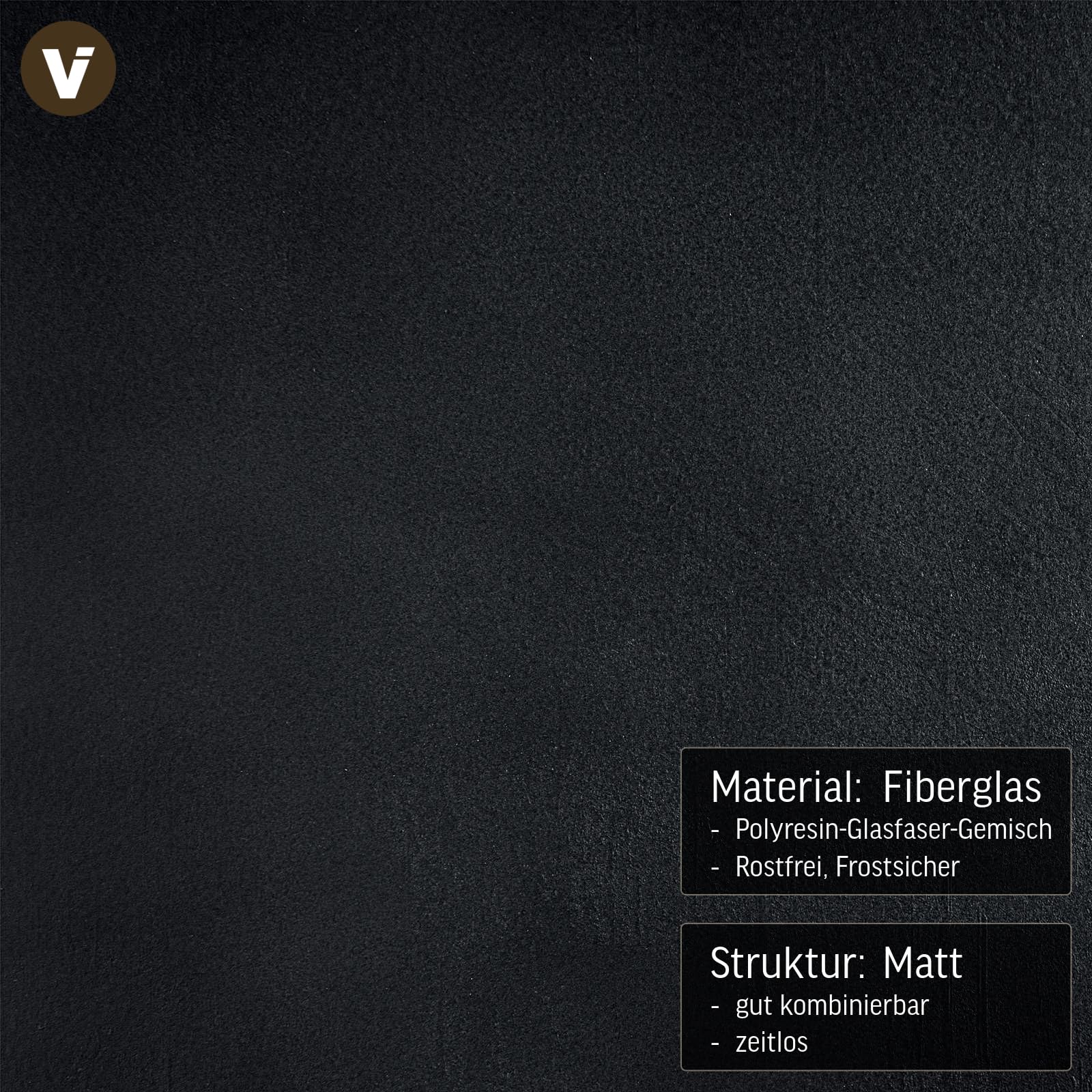 VIVANNO Pflanzkübel Pflanztrog Blumentrog Fiberglas Anthrazit Maxi 40x80x40