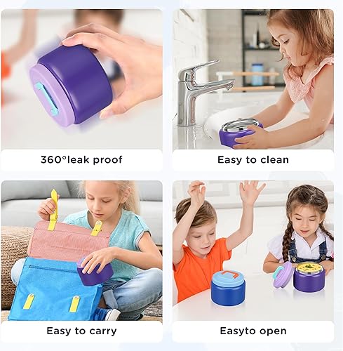 Miniatura 4 de MAISON HUIS Termo de sopa de 8 onzas con boca ancha, aislado al vacío, con aislamiento térmico, para alimentos fríos y calientes, recipiente de