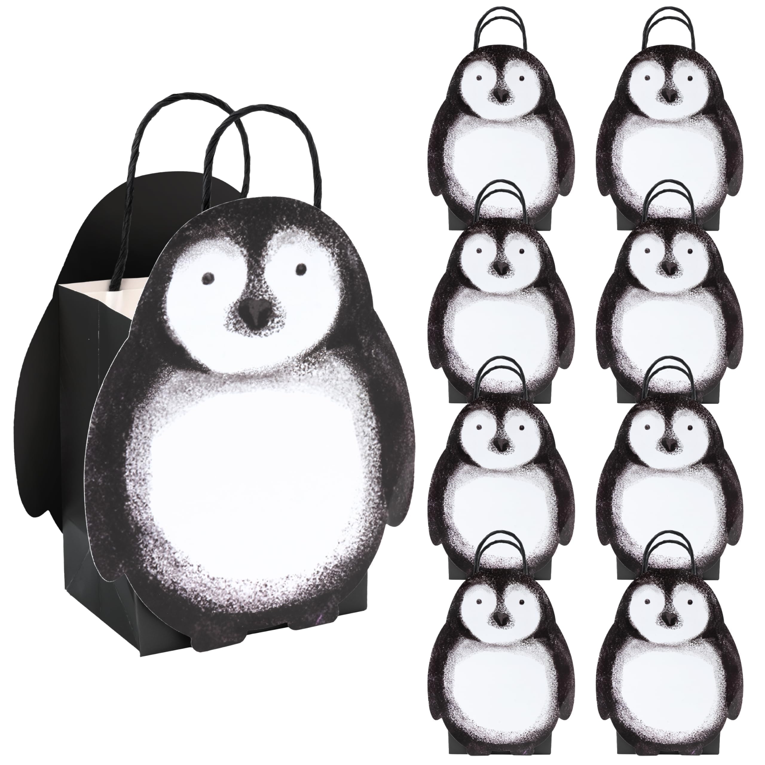 Cheerland Penguin Party Favor Bags Winter Gift Bag Arctic Animal Christmas Goodie Paper Treat Bags for Kids Winter Onederland Picnic Birthday Baby
