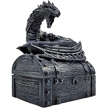 Forged Dice Co. Wyvern Dice Box with Lock and Key - Dragon Storage Chest Compatible with Dungeons and Dragons, D&D Miniatures, Dnd Accessories - Fits up to 4 Standard Polyhedral Sets - Black