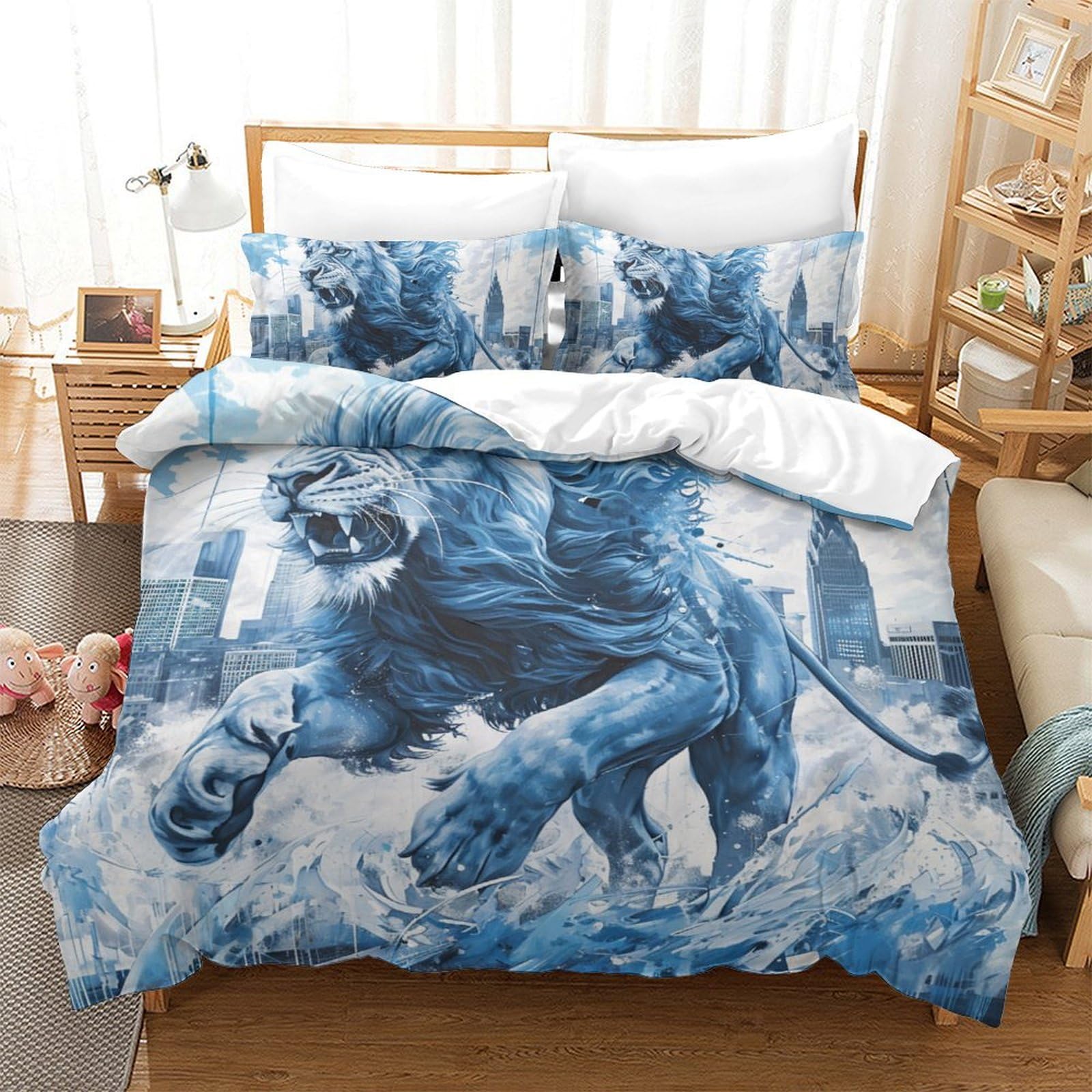 Parure de lit microfibre lion finis les draps rêches avec cette couette douce 200x200