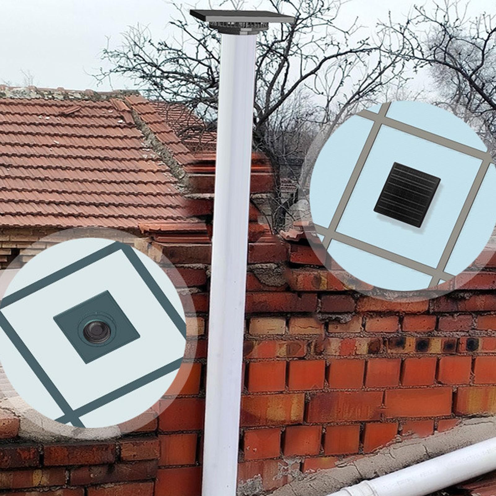 Ventilatore solare tetto Motore brushless ad alta efficienza IP68 a tenuta stagna Pannello solare 15 W 430 CFM Flusso d'aria per soffitte Magazzini Fabbriche Sunrooms