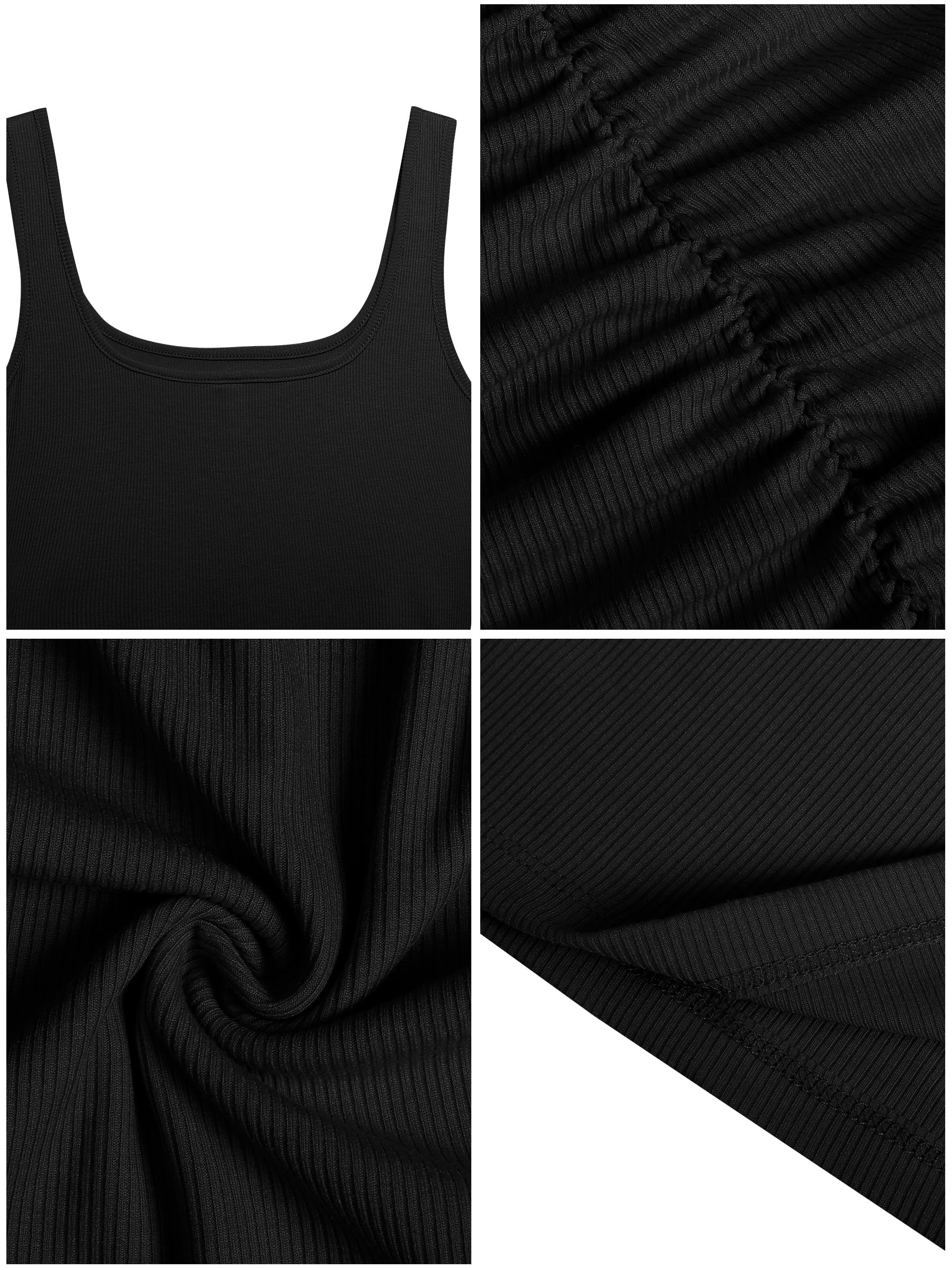 Missufe Abito estivo da donna, bodycon, per il tempo libero, in maglia, abito a matita, abito corto