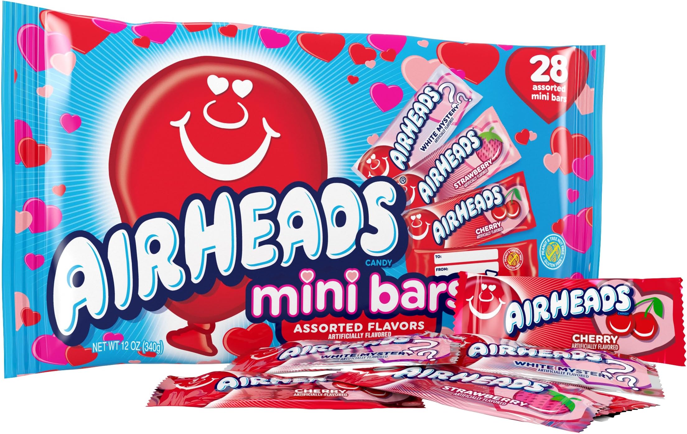 Mini Bars, Valentine's Day Candy Variety Bag, Individually Wrapped Bulk Candy for Adults & Kids, Party, Non-Melting, 12 oz Bag