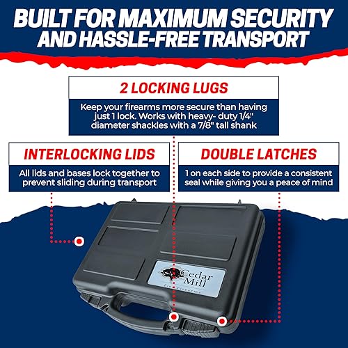 Vista 36 de Cedar Mill Fine Firearms Estuche para pistola aprobado por la TSA - Caja fuerte para pistola y pistola de 0.354 in, revólver - Estuche rígido - Verde