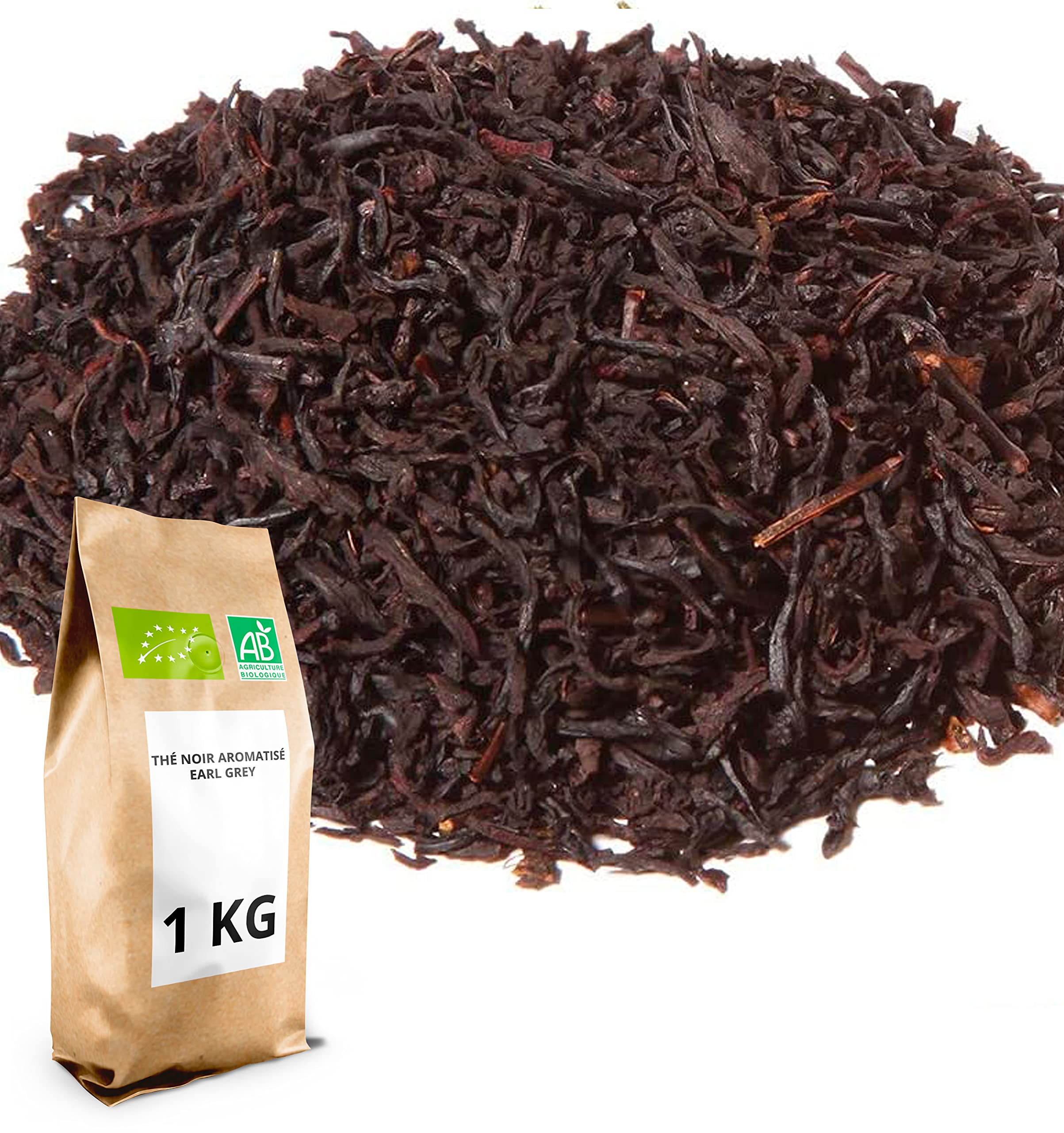 Thé Noir Bio aromatisé Earl grey - 1 kg (400 tasses) - Thé en vrac 100% Agriculture Biologique - Thés Direct
