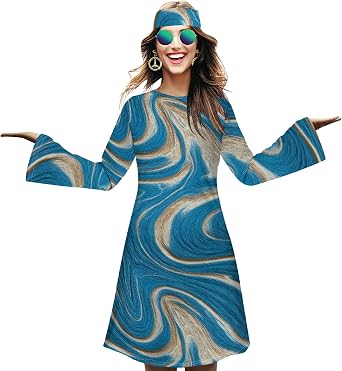 Womens Long Bell Sleeve Crew Neck Basic Mini Dress T Shirt Empire Waist A Line Swing Dresses